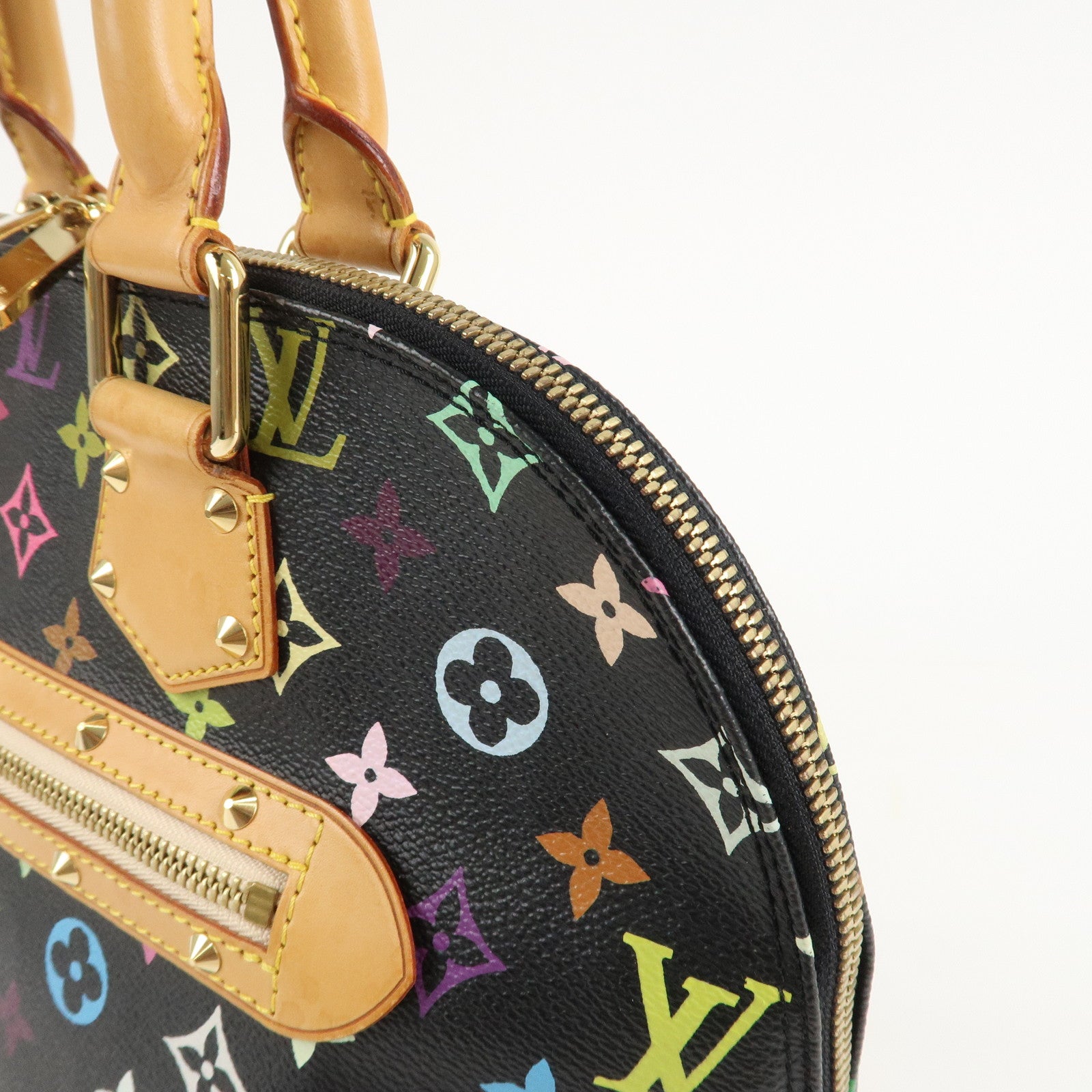 Louis Vuitton Monogram Multi Color Alma Hand Bag Noir M92646 Used