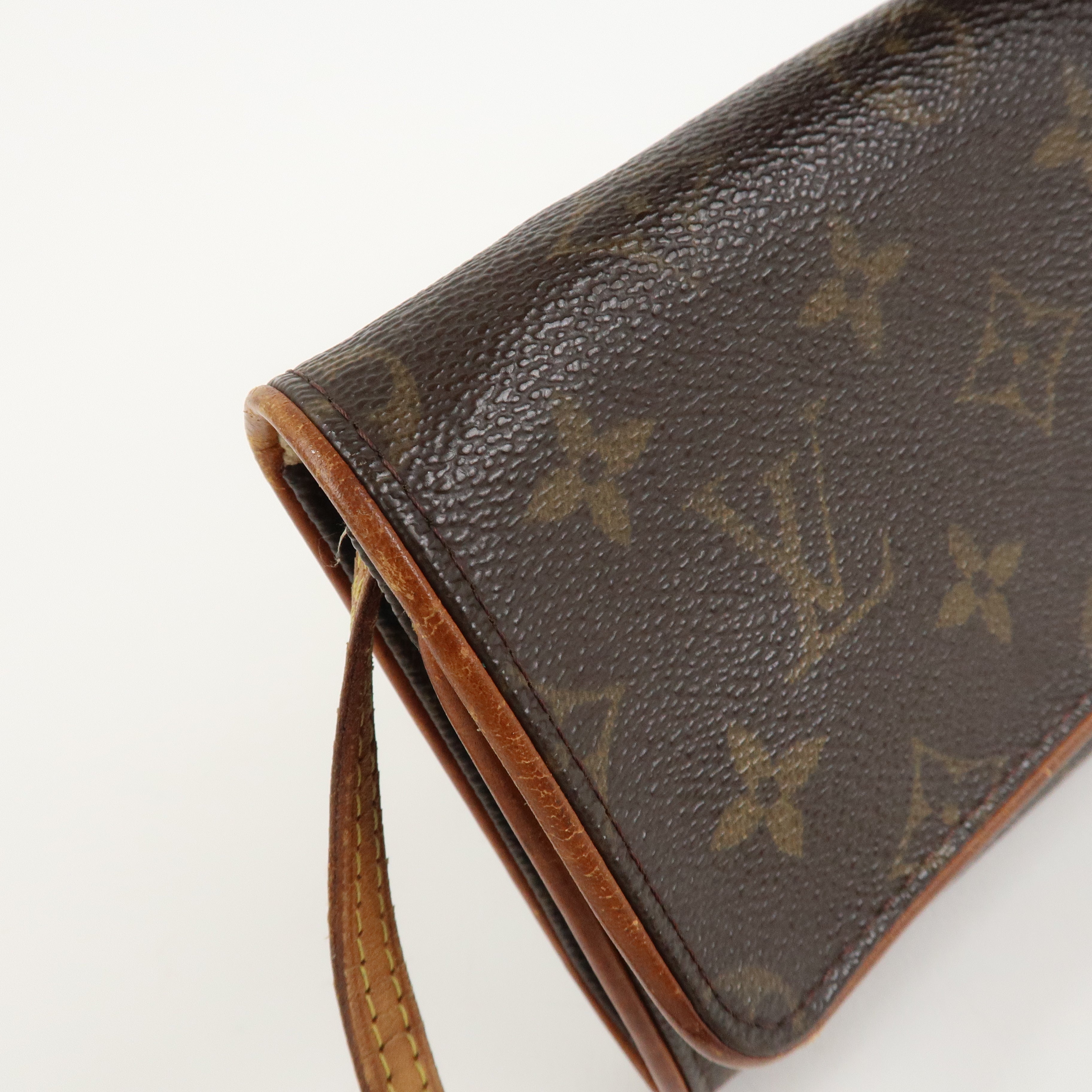 Louis Vuitton Monogram Pochette Twin GM 2Way Bag Brown M51852 Used