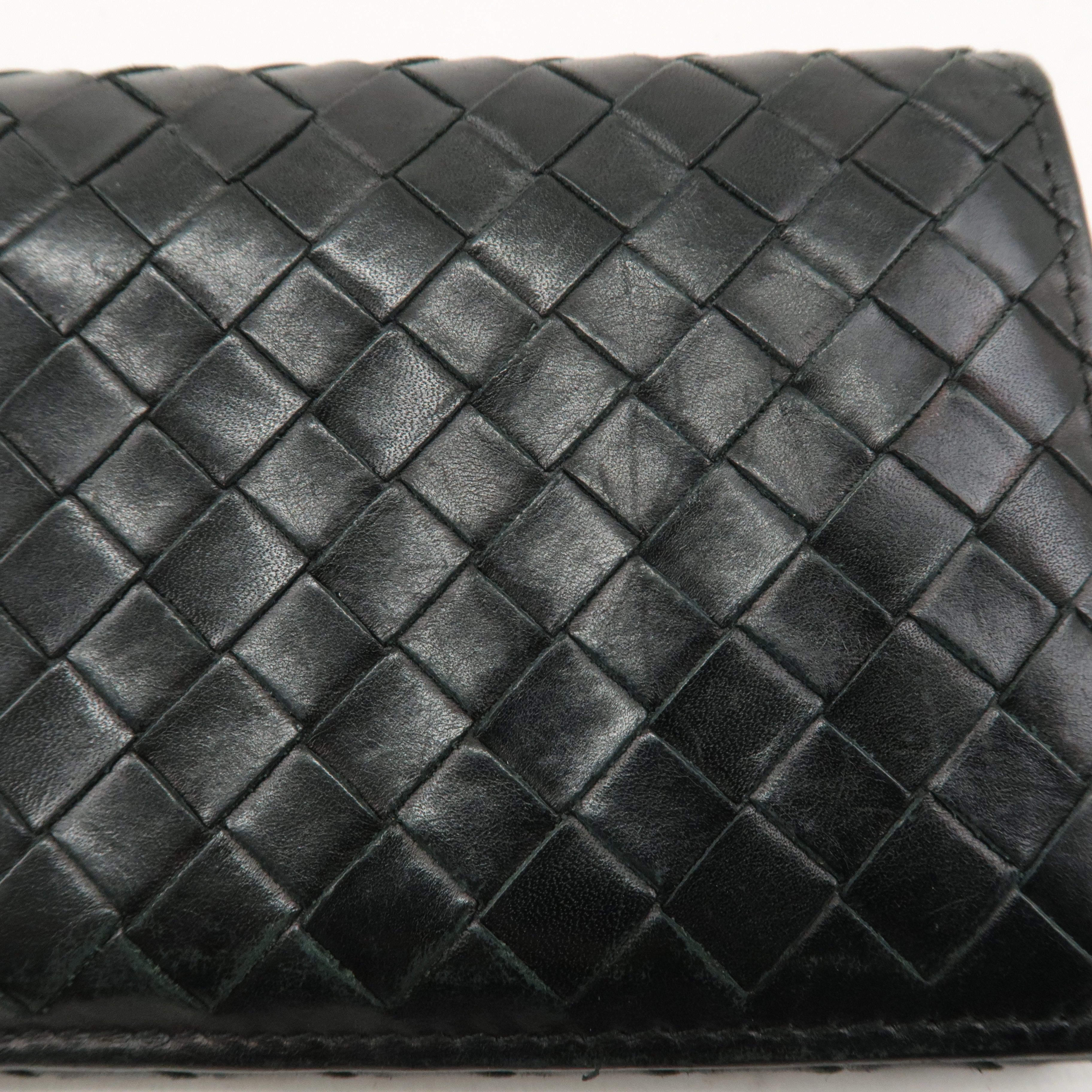 BOTTEGA VENETA Set of 2 Intrecciato Leather Wallet Navy Black