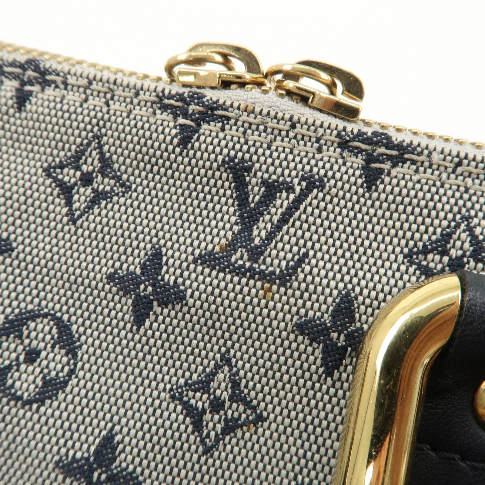 Louis Vuitton Monogram Mini Alma Long Hand Bag Blue M92205 Used