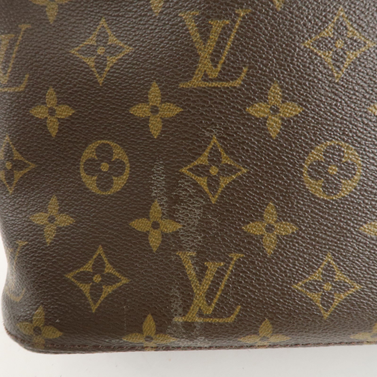 Louis Vuitton Monogram Luco Tote Bag Hand Bag Brown M51155 Used