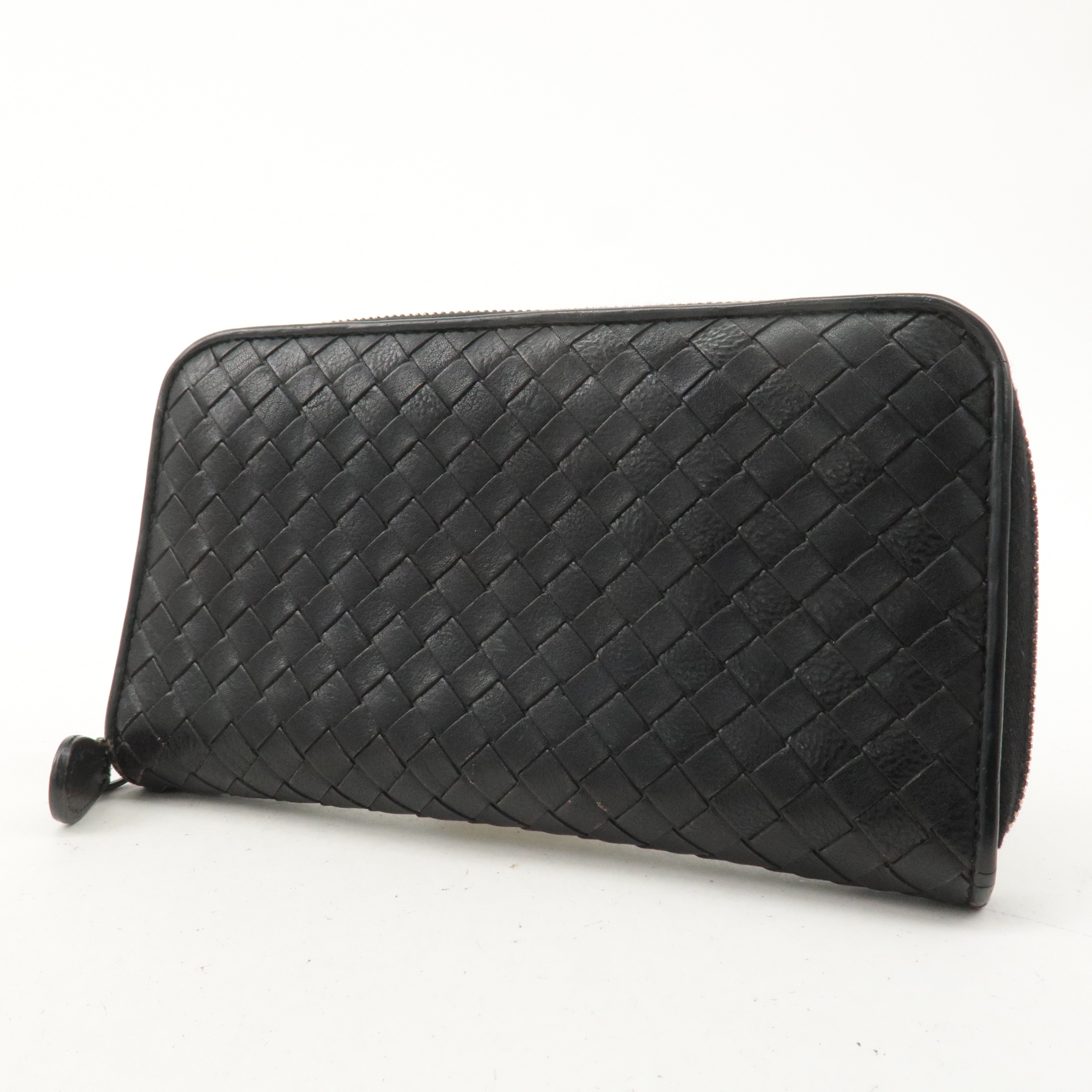 BOTTEGA VENETA Set of 2 Intrecciato Leather Wallet Black Brown