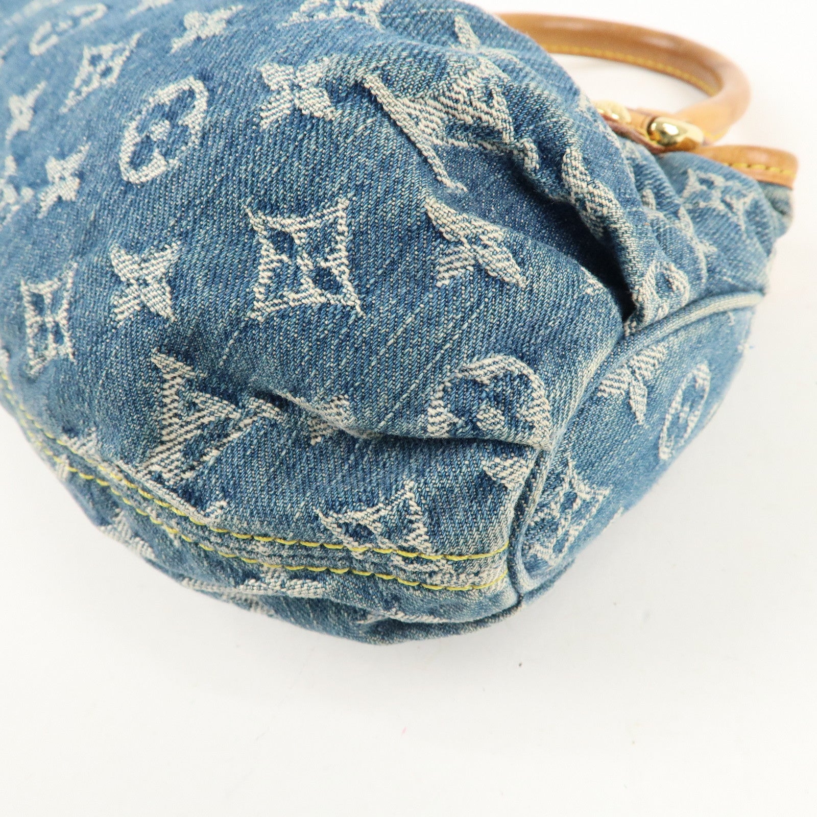 Louis Vuitton Monogram Denim Pleaty Hand Bag Blue M95020