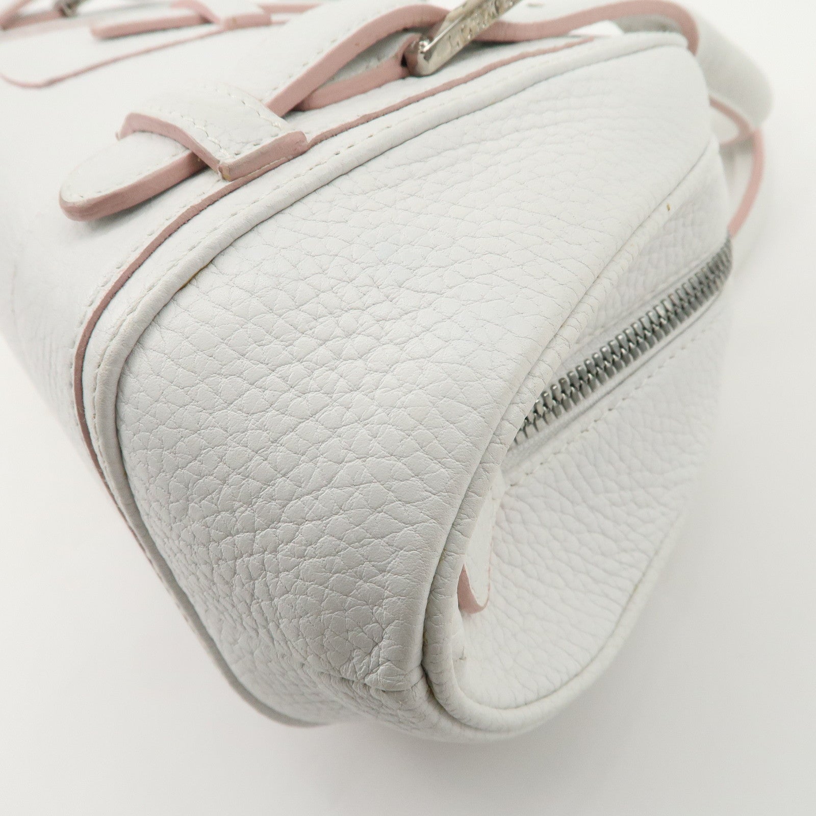 LOEWE Leather Senda Boston Bag Hand Bag White