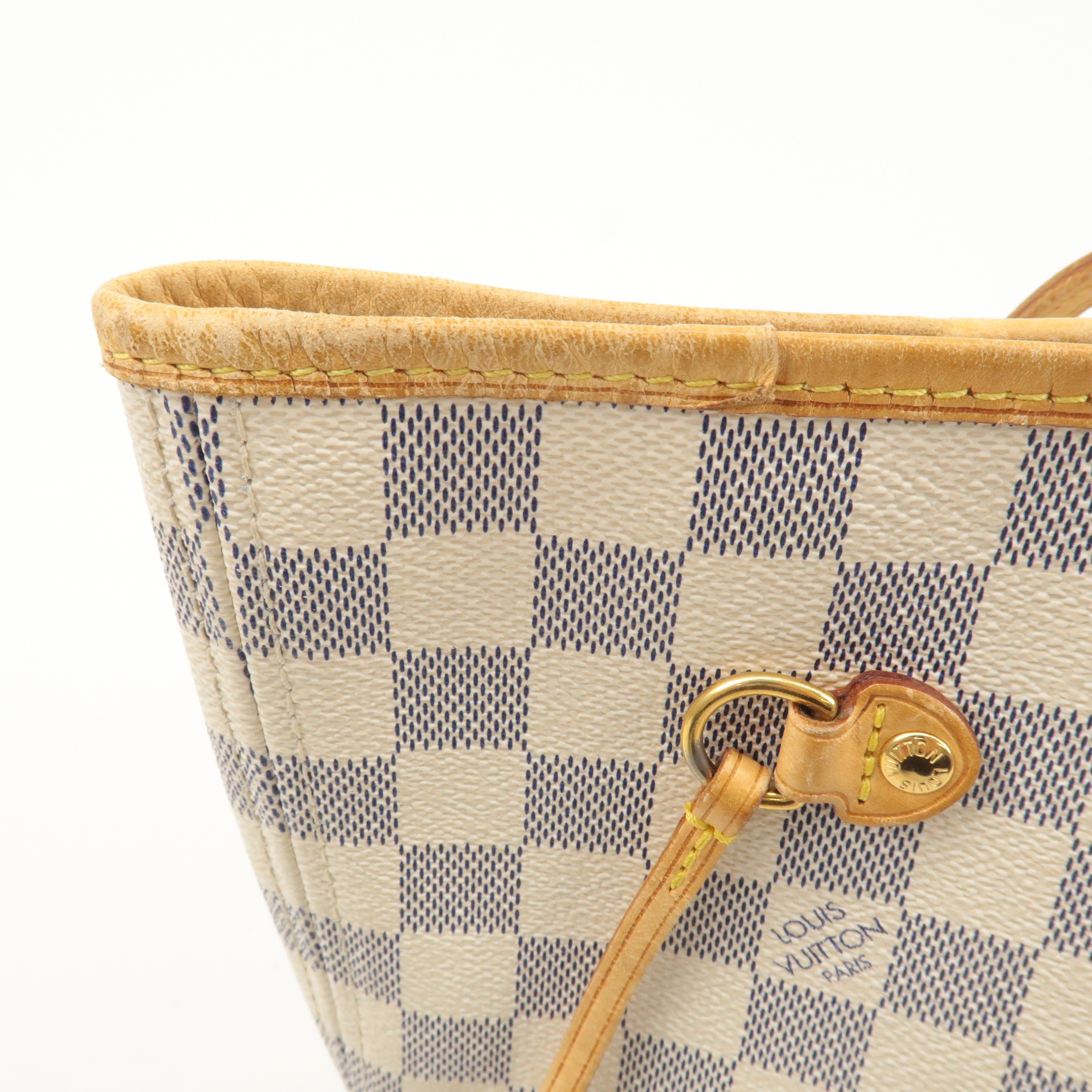 Louis Vuitton Damier Azur Neverfull MM Tote Bag Hand Bag N51107