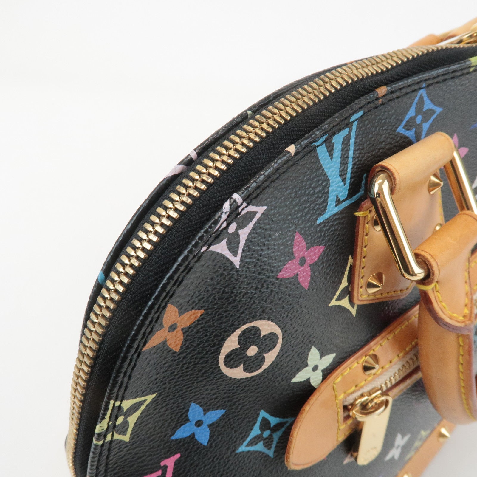 Louis Vuitton Monogram Multi Color Alma Hand Bag Noir M92646 Used