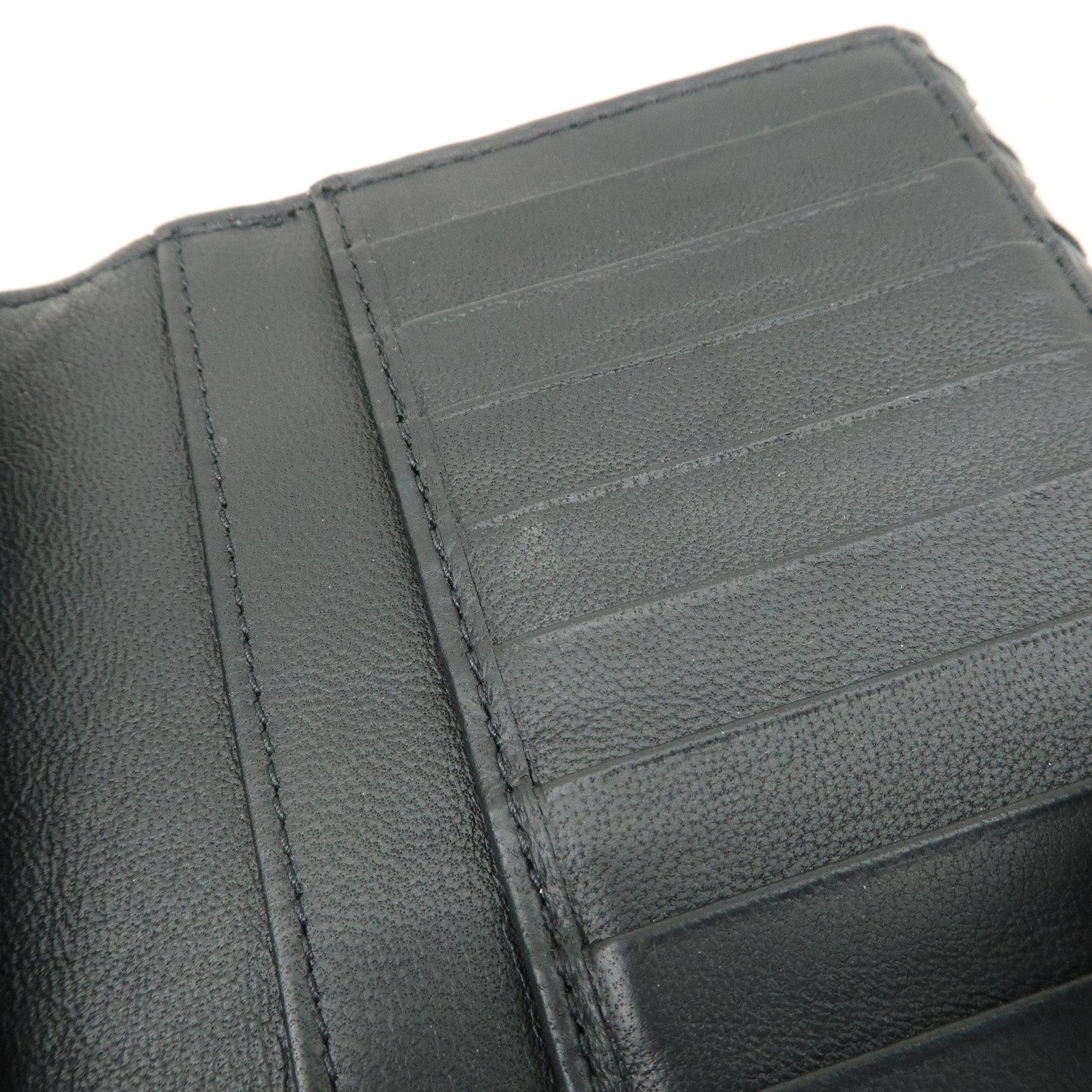 BOTTEGA VENETA Intrecciato Leather W Hook Long Wallet Black