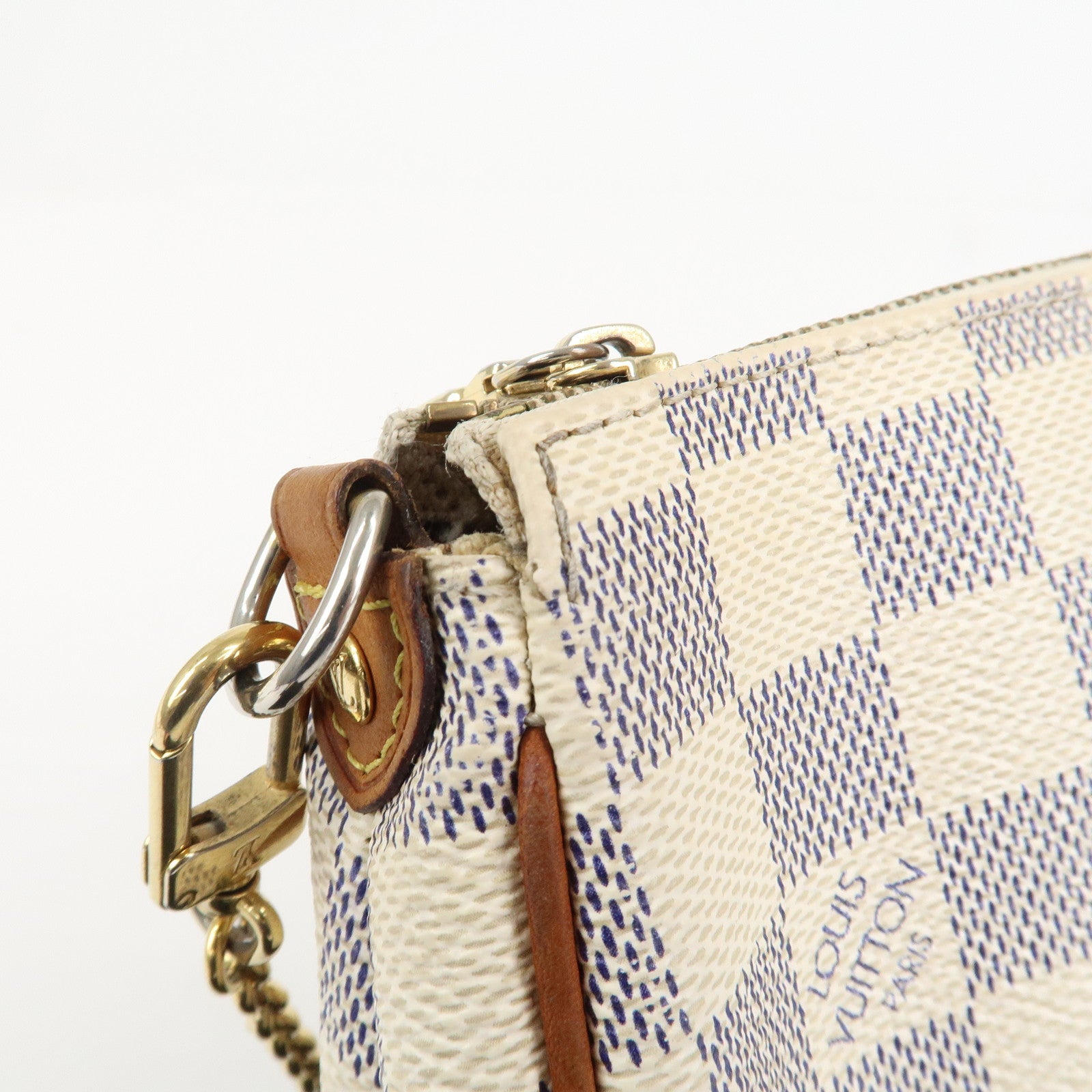 Louis Vuitton Damier Azur Eva 2 Way Pouch Shoulder Bag N55214 Used