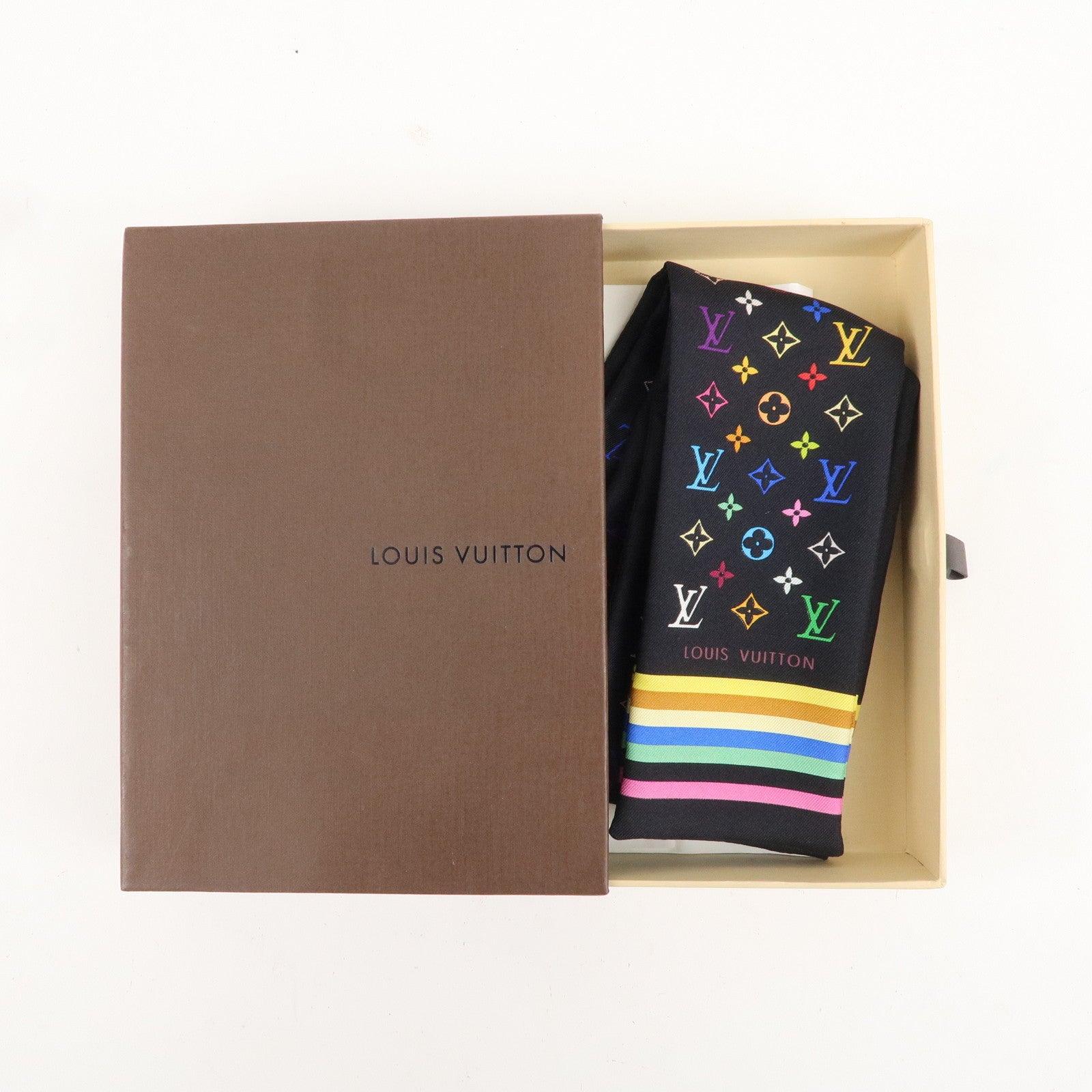 Louis Vuitton Bandeau Monogram Multicolor Scarf Noir M71992