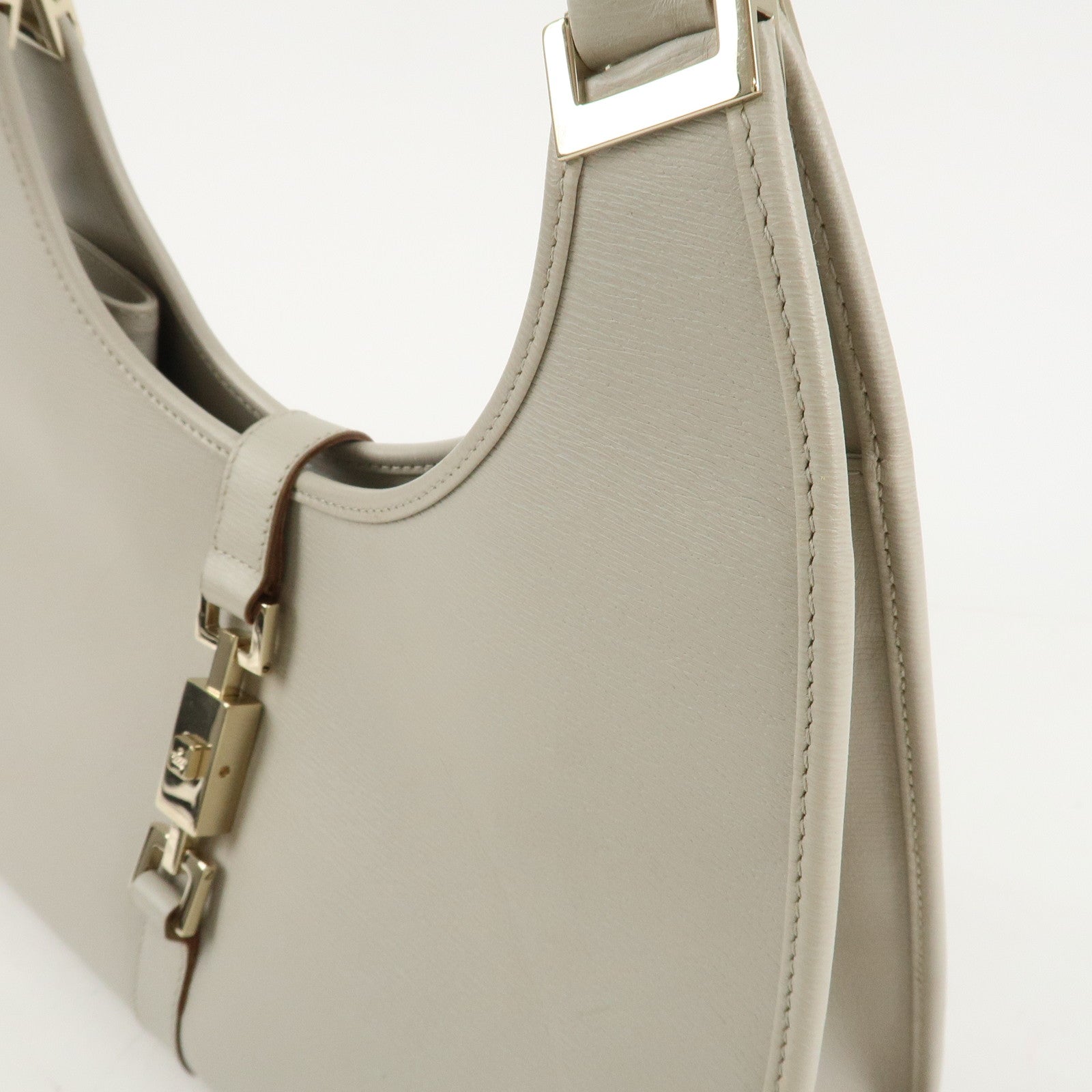 GUCCI Jackie Leather Shoulder Bag Ivory 002.1067