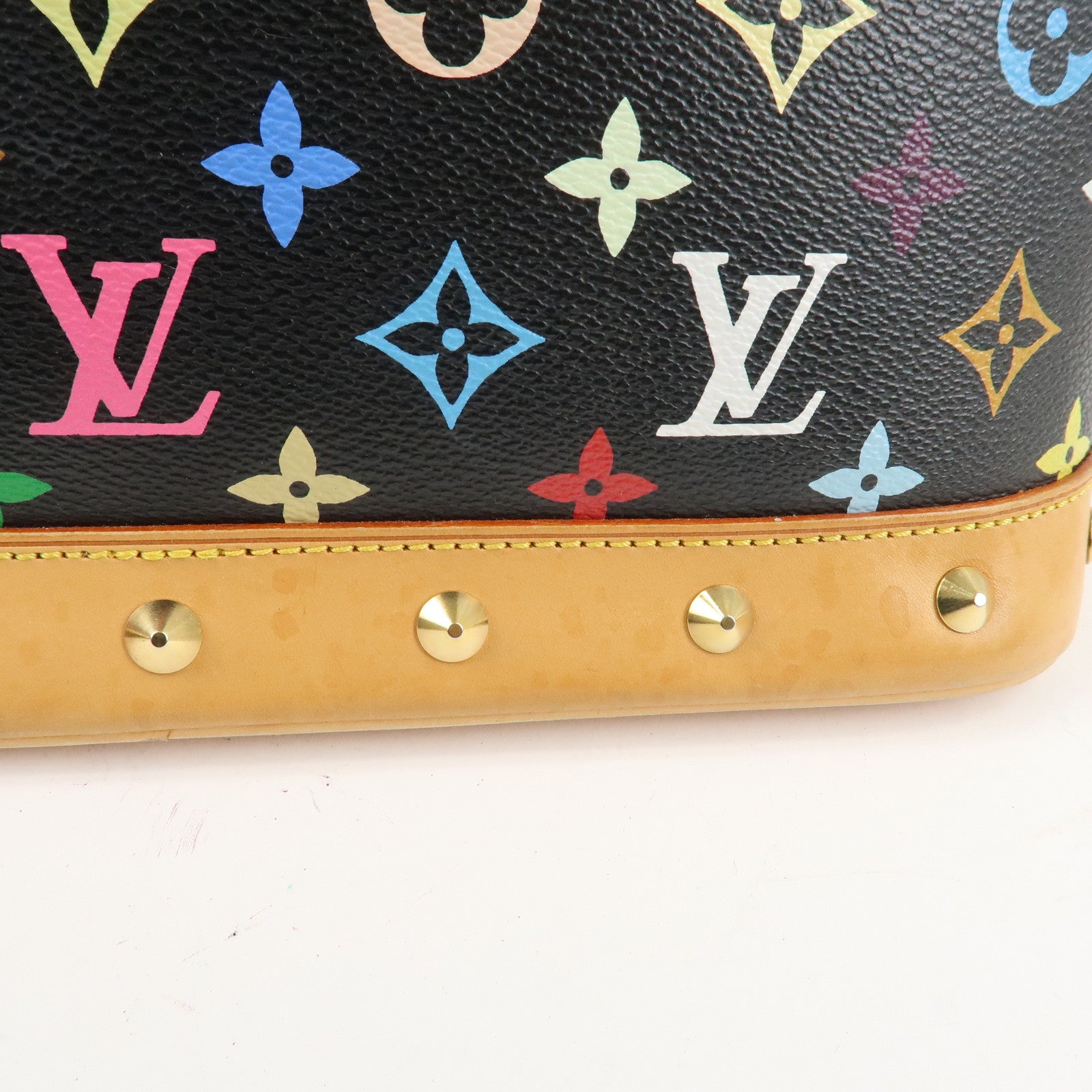 Louis Vuitton Monogram Multi Color Alma Hand Bag Noir M92646 Used