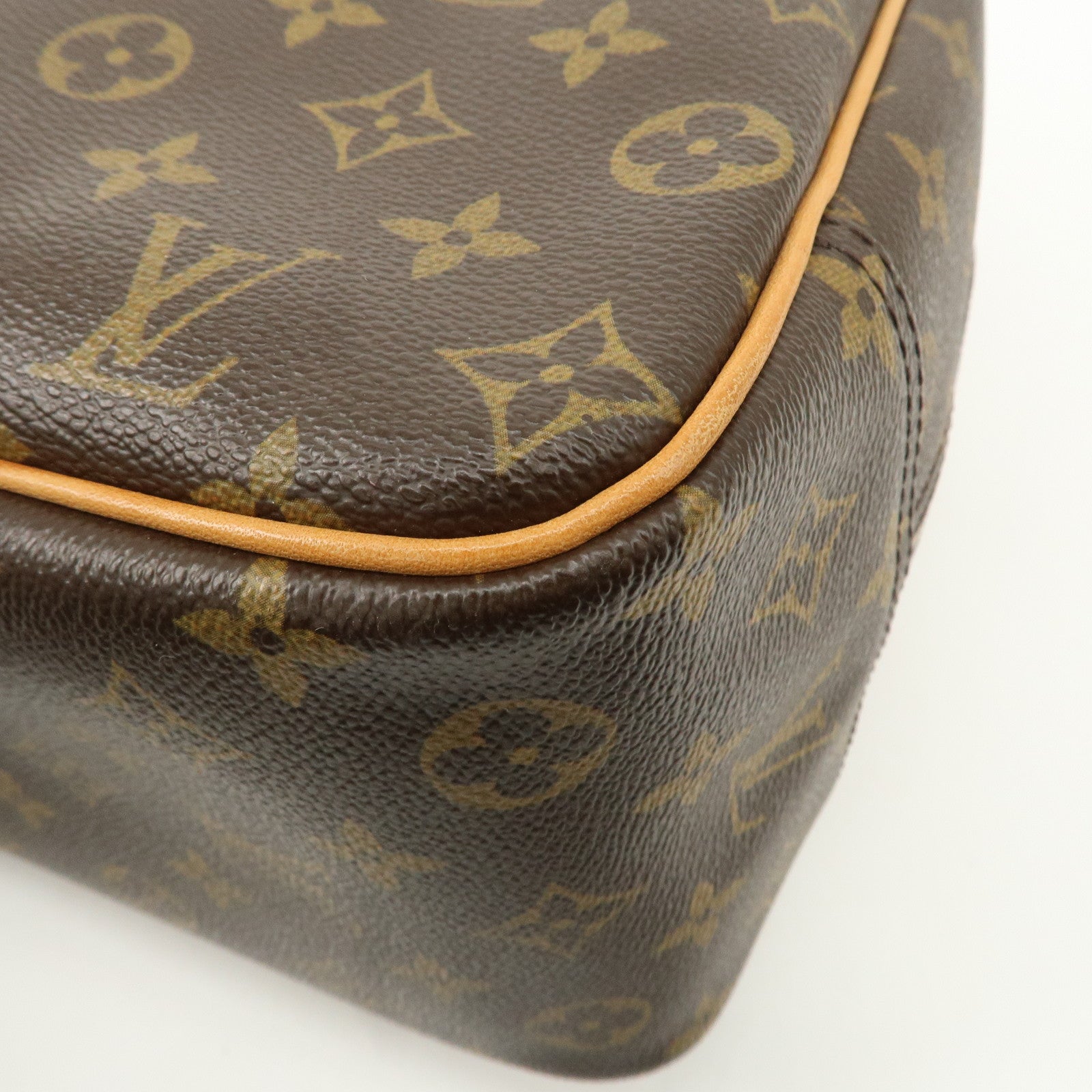 Louis Vuitton Monogram Deauville Hand Bag Brown M47270 Used