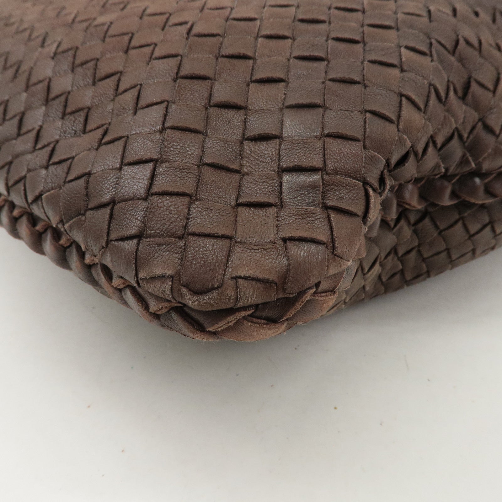 BOTTEGA VENETA Intrecciato Hobo Leather Shoulder Bag Brown 115654