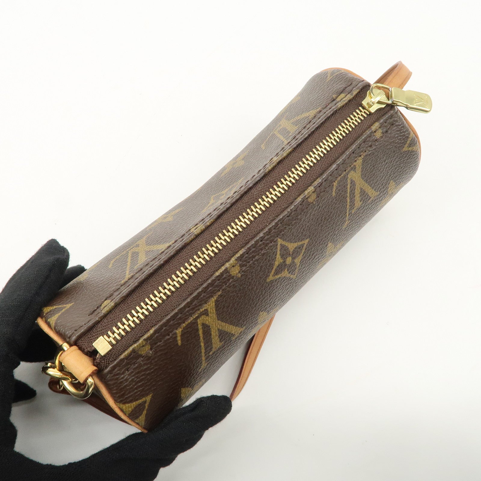 Louis Vuitton Monogram Mini Pouch for Papillon Bag New Style Brown Used