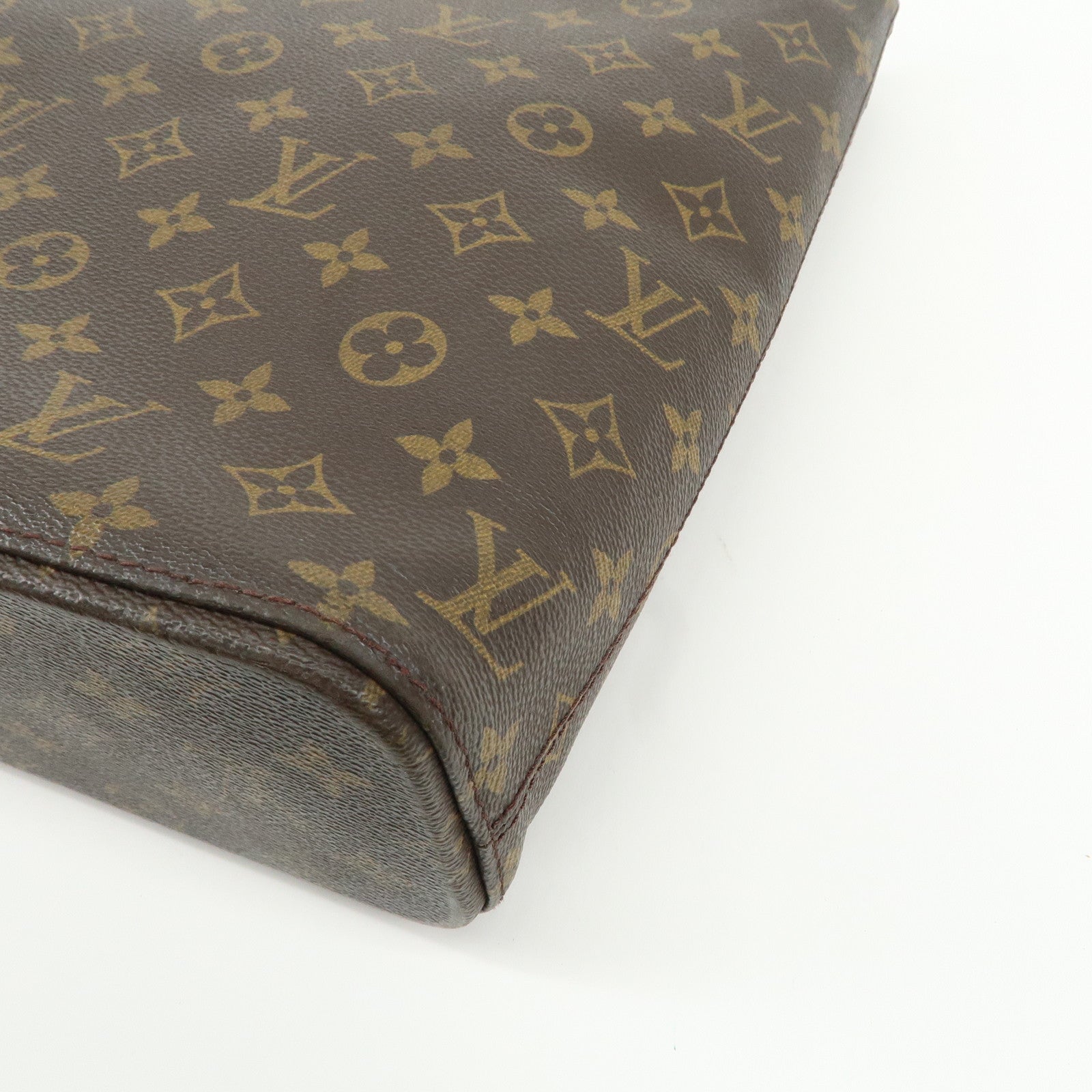 Louis Vuitton Monogram Luco Tote Bag Hand Bag Brown M51155 Used