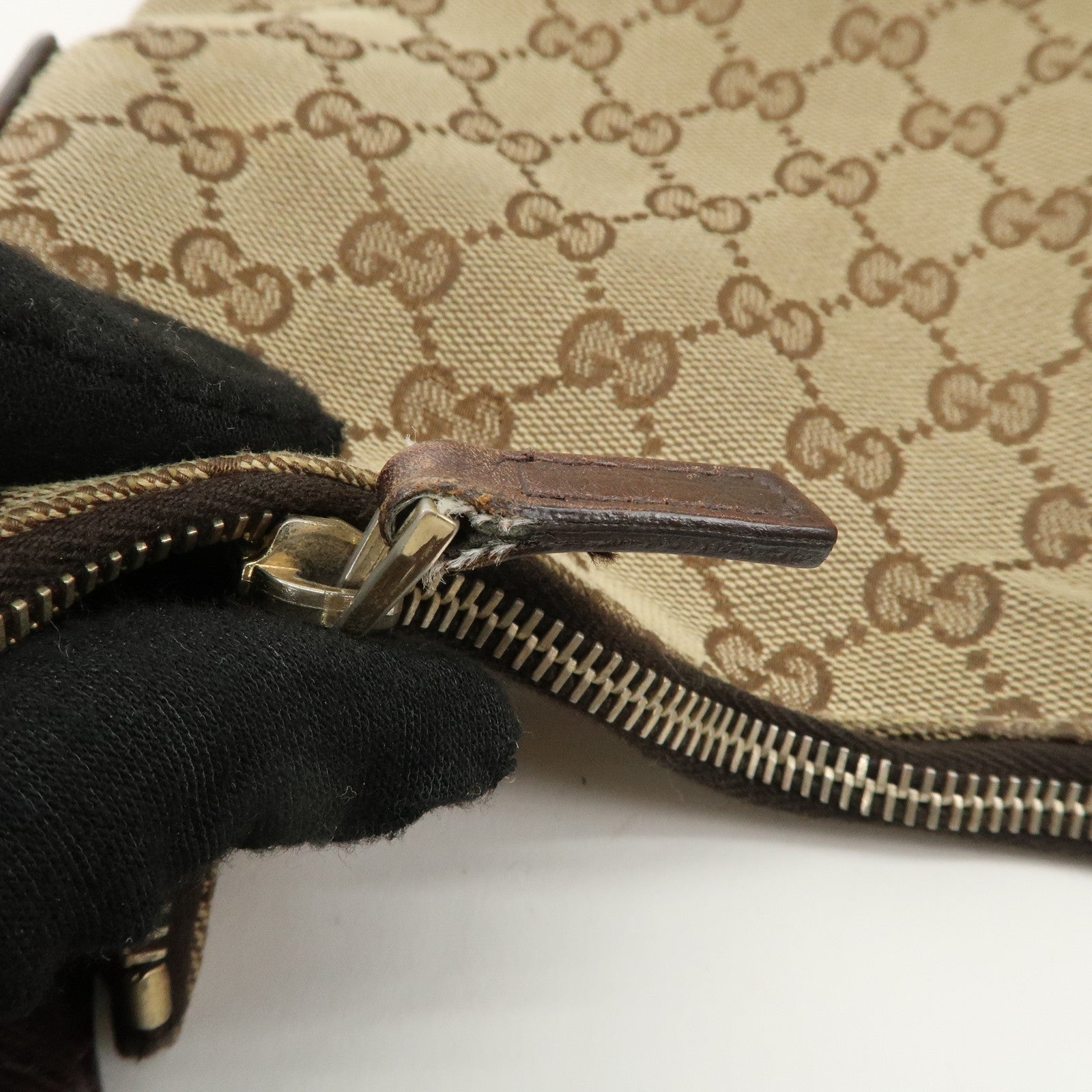 GUCCI Horsebit GG Canvas Leather One Shoulder Bag 115867