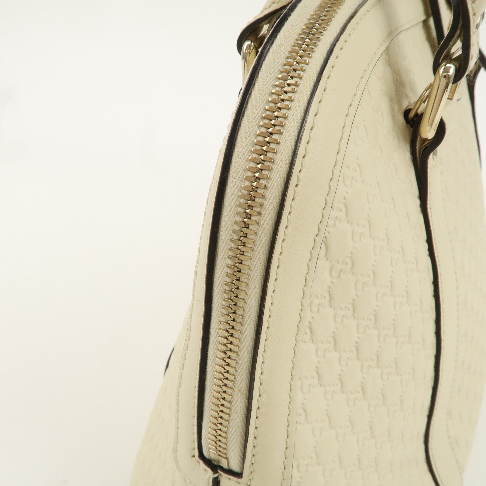 GUCCI Micro Guccissima Leather 2Way Bag Hand Bag Ivory 449663