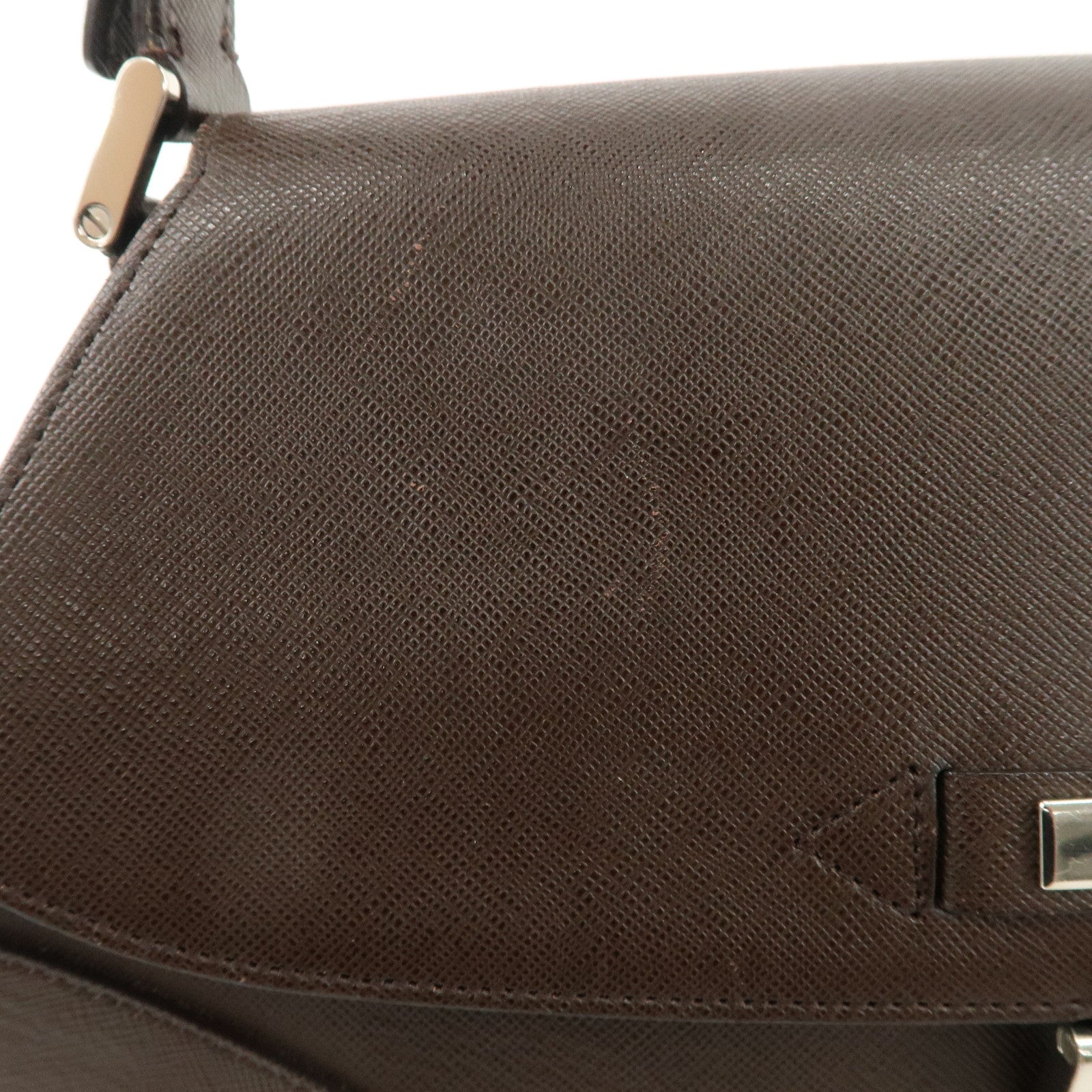 BURBERRY Leather Shoulder Bag Hand Bag Dark Brown