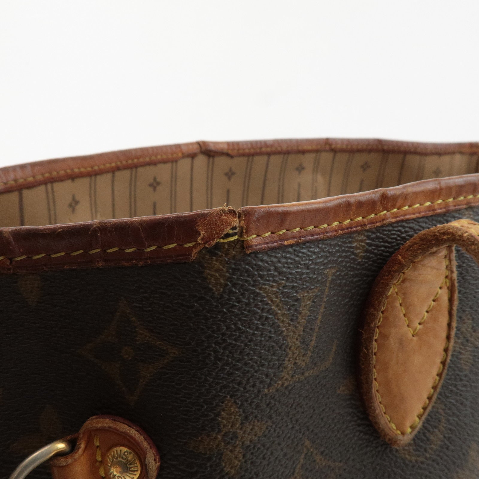 Louis Vuitton Monogram Neverfull MM Tote Bag Brown M40156