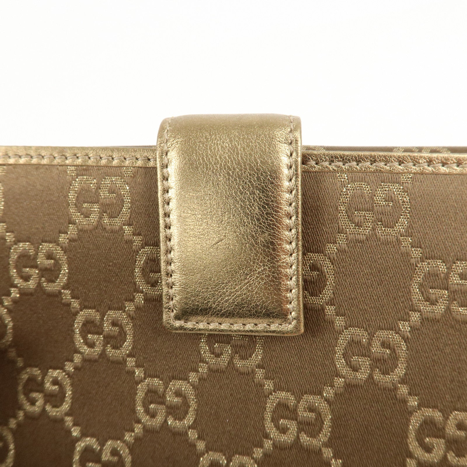 GUCCI Princy GG Satin Leather W Hook Bifold LongWallet 167464