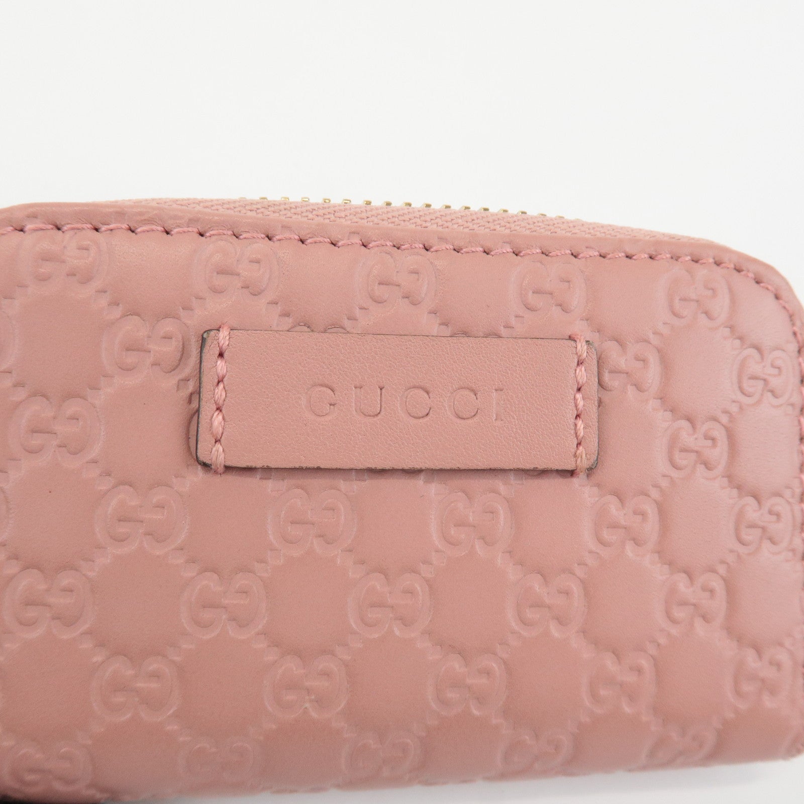 GUCCI Micro Guccissima Leather Mini Coin Case Pink 449896