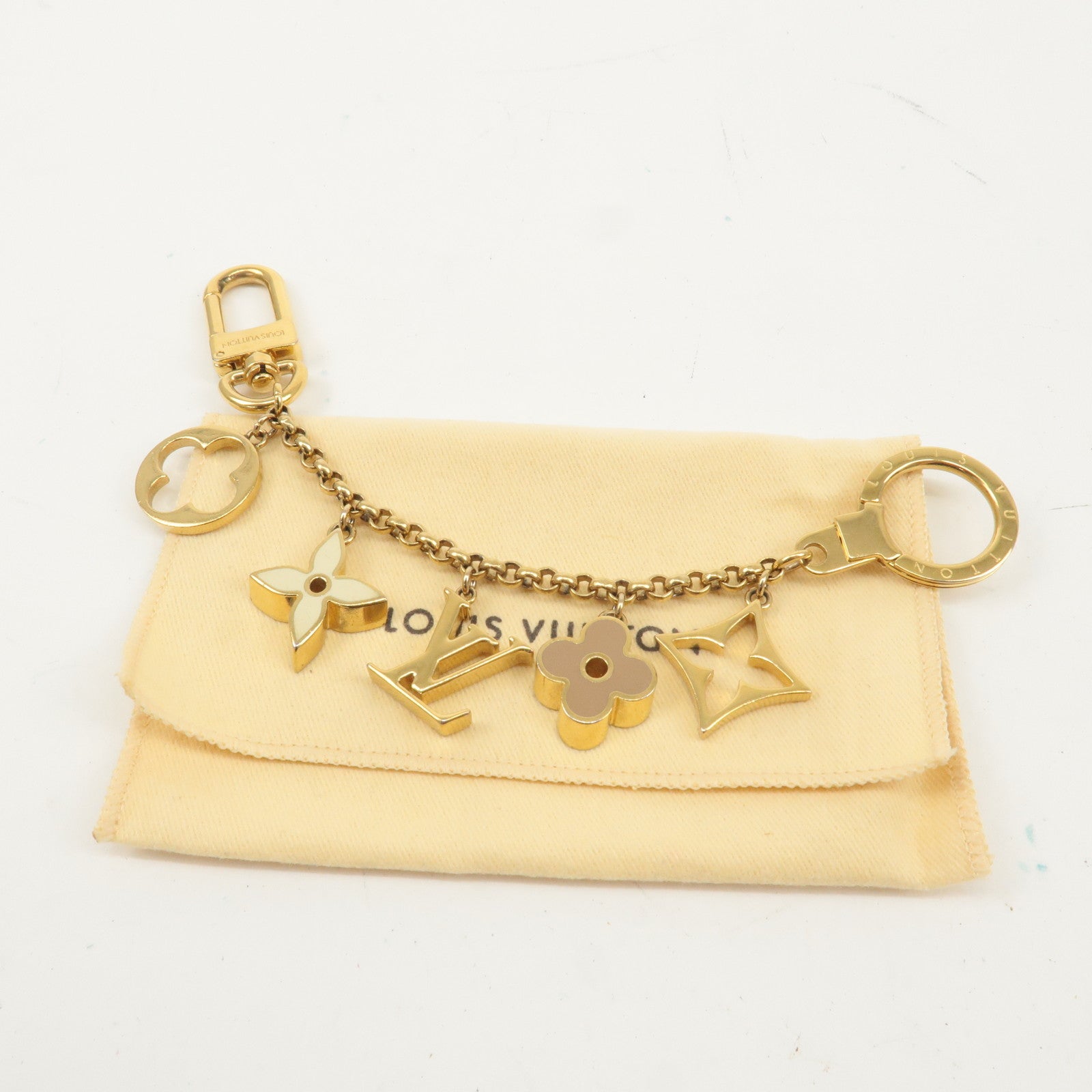 Louis Vuitton Fleur de Monogram LV Logo Bag Charm M65111