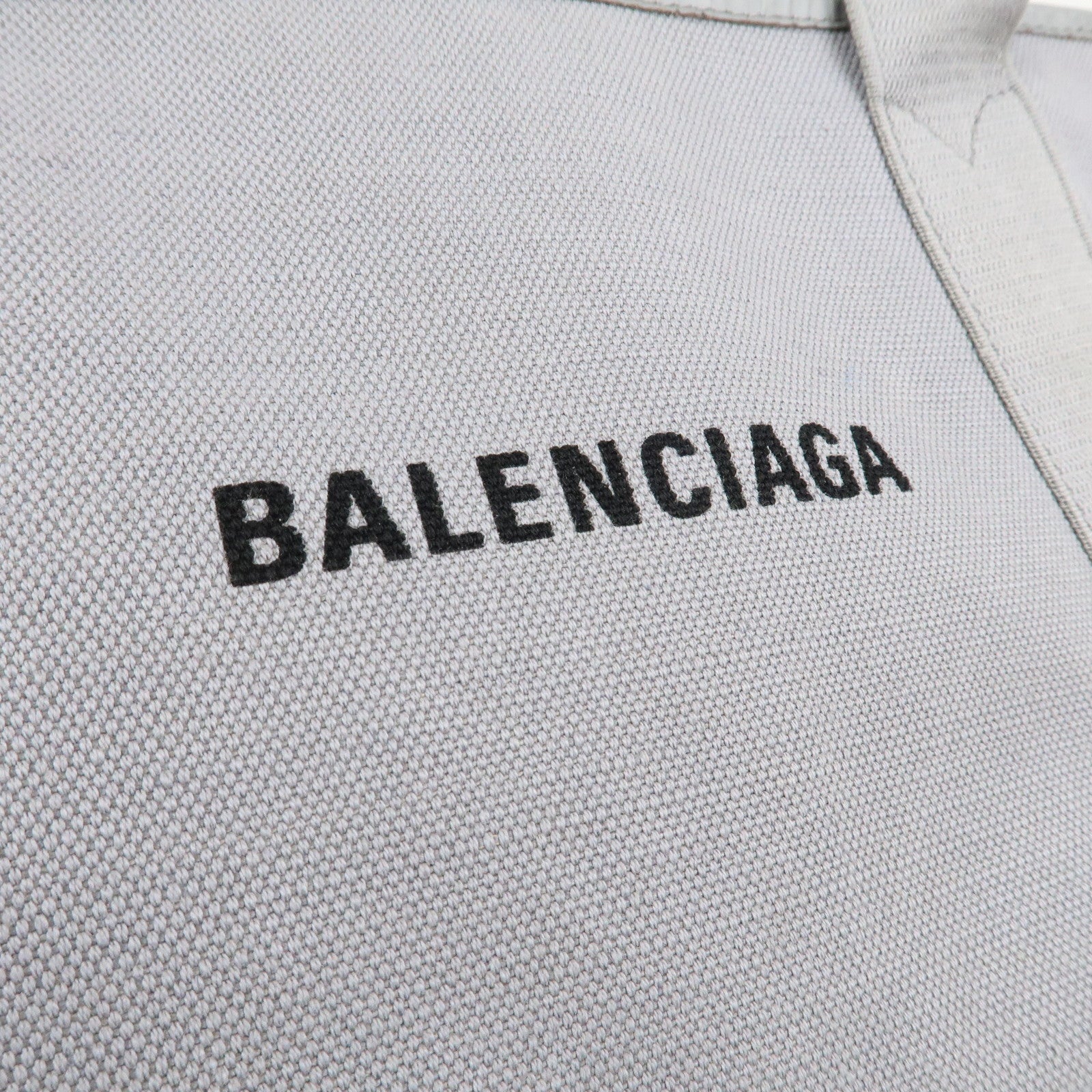 BALENCIAGA Navy Cabas Hand Bag Tote Bag Shoulder Bag Grey 339933