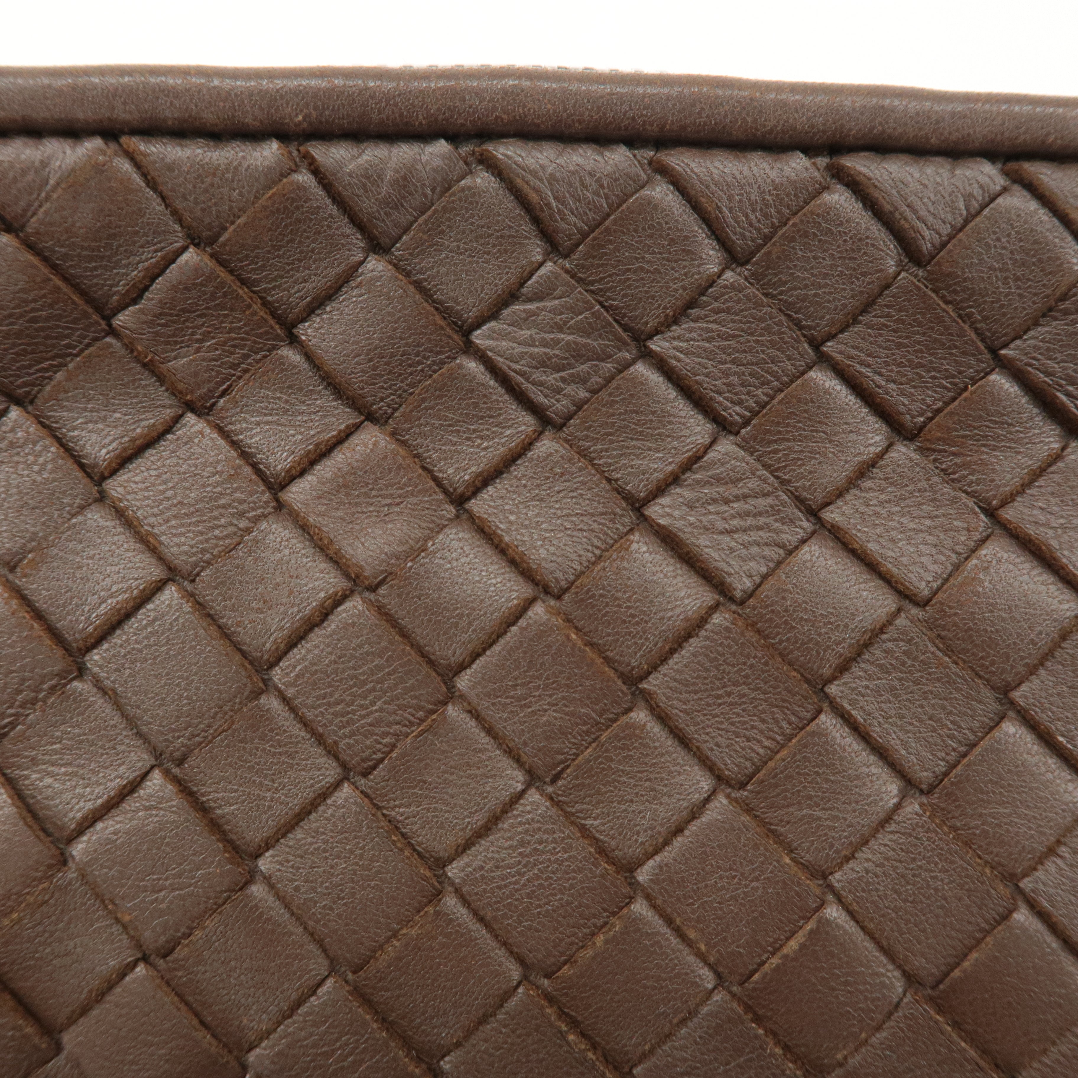 BOTTEGA VENETA Intrecciato Leather Shoulder Bag Brown