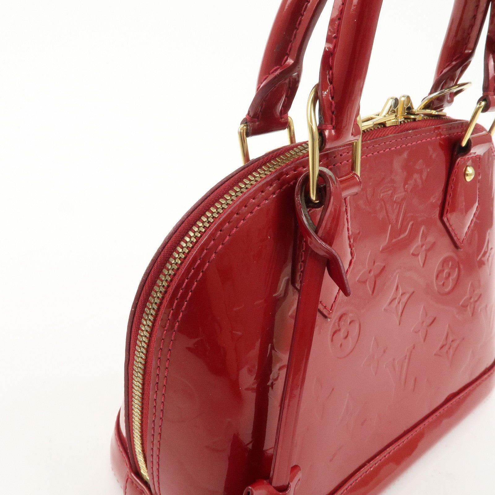 Louis Vuitton Monogram Vernis Alma BB 2Way Bag Red M91606