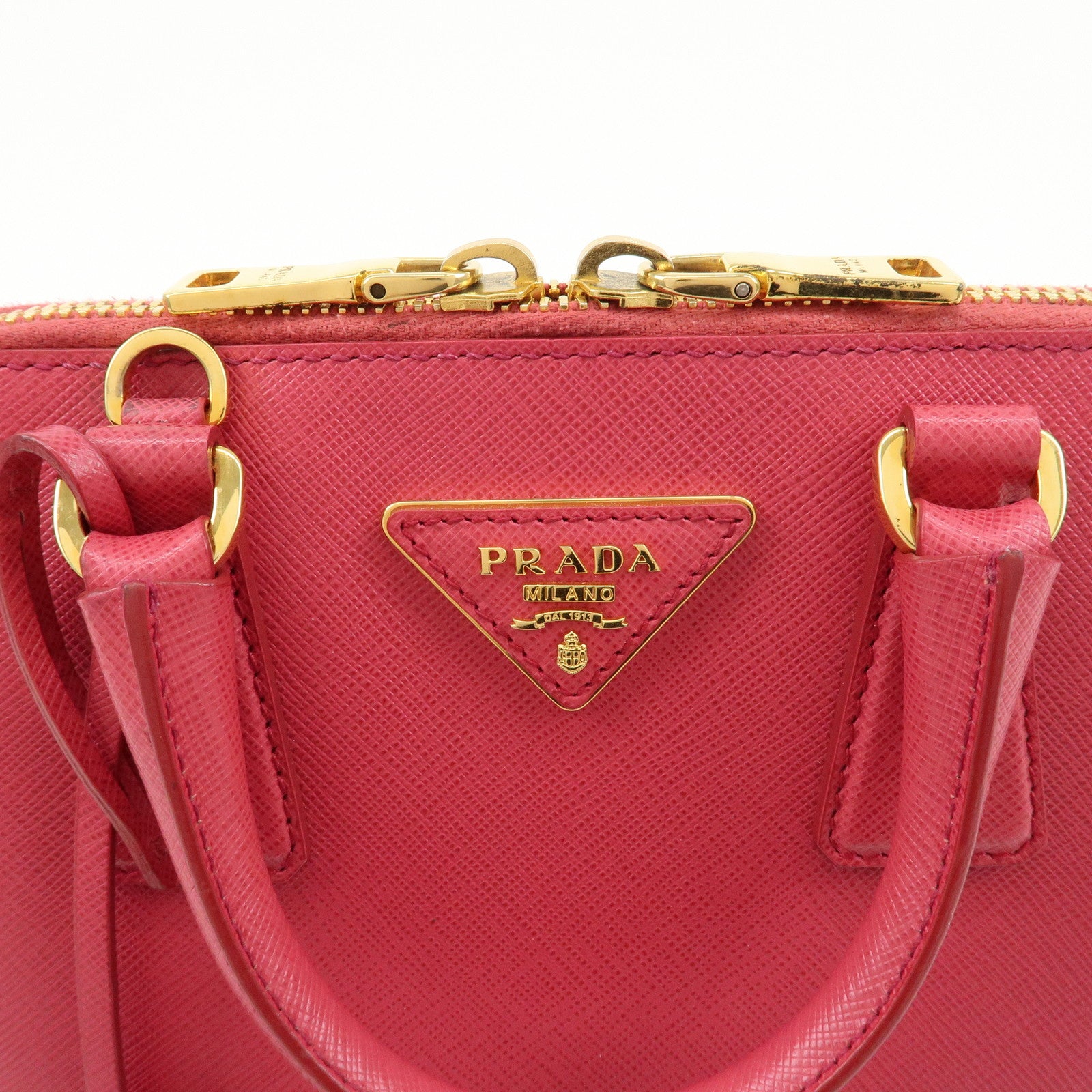 PRADA Logo Leather 2Way Hand Bag Shoulder Bag Pink BL0838