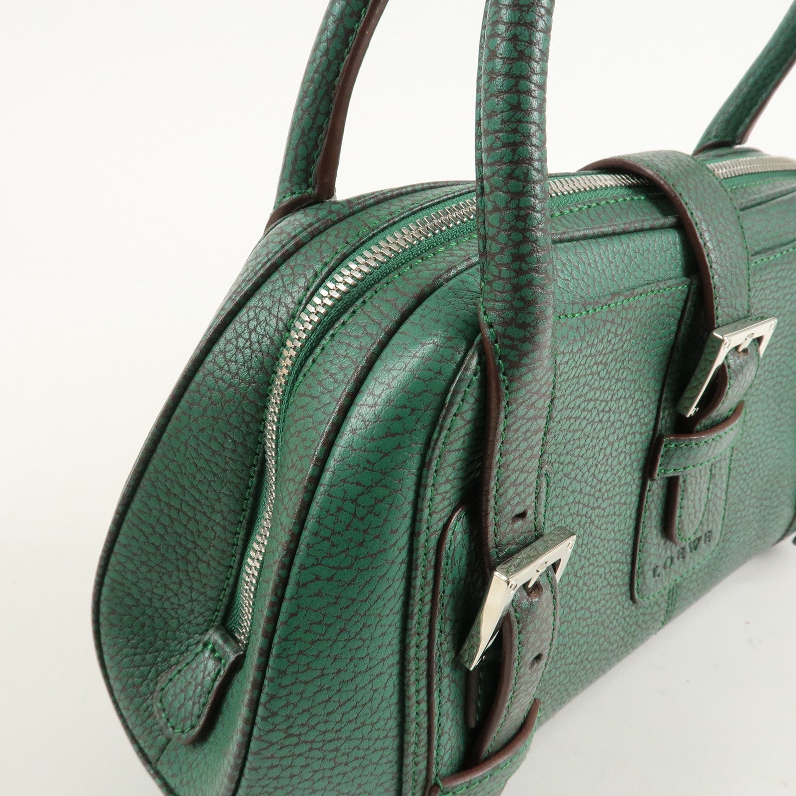 LOEWE Senda Leather Shoulder Bag Hand Bag Green