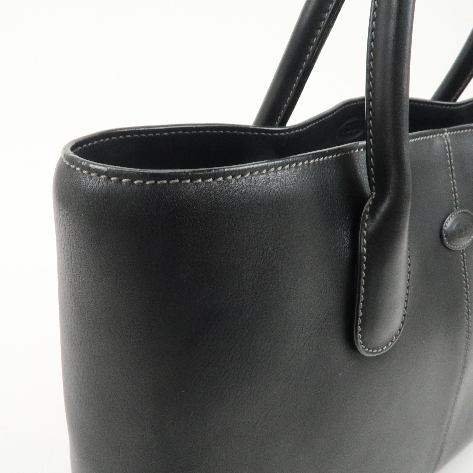 TOD
S Leather Tote Bag Shoulder Bag Hand Bag Black