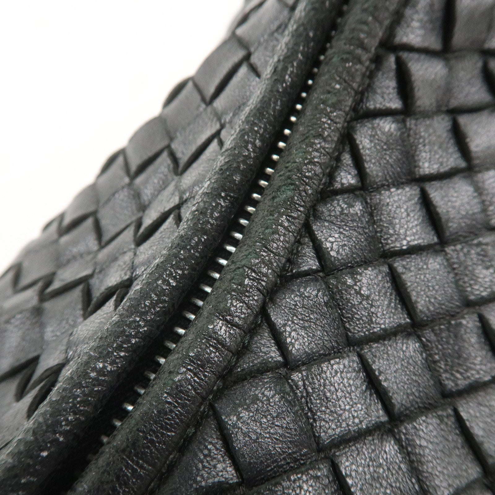 BOTTEGA VENETA Intrecciato Leather Shoulder Bag  Black