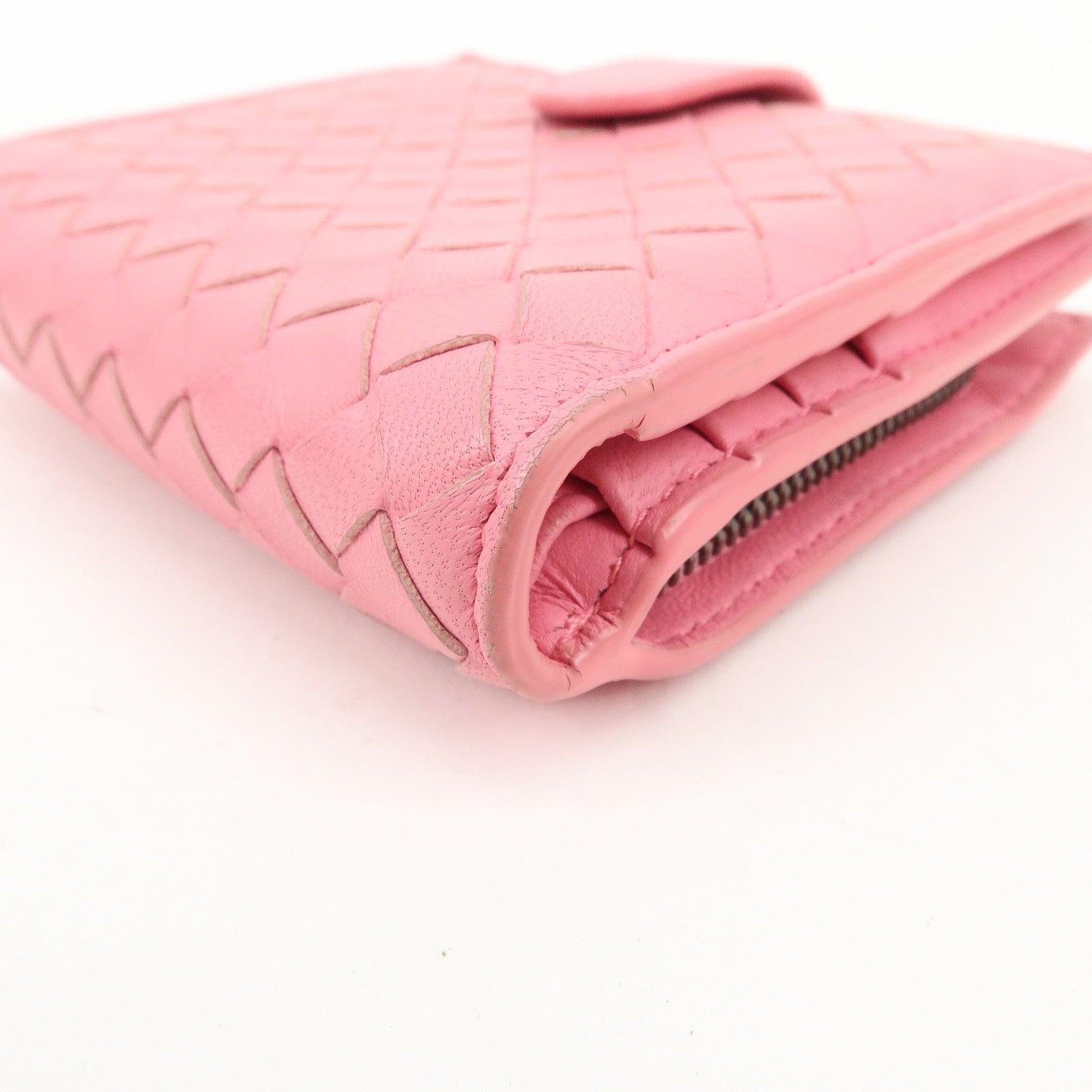 BOTTEGA VENETA Set of 2 Intrecciato Leather Wallet Pink