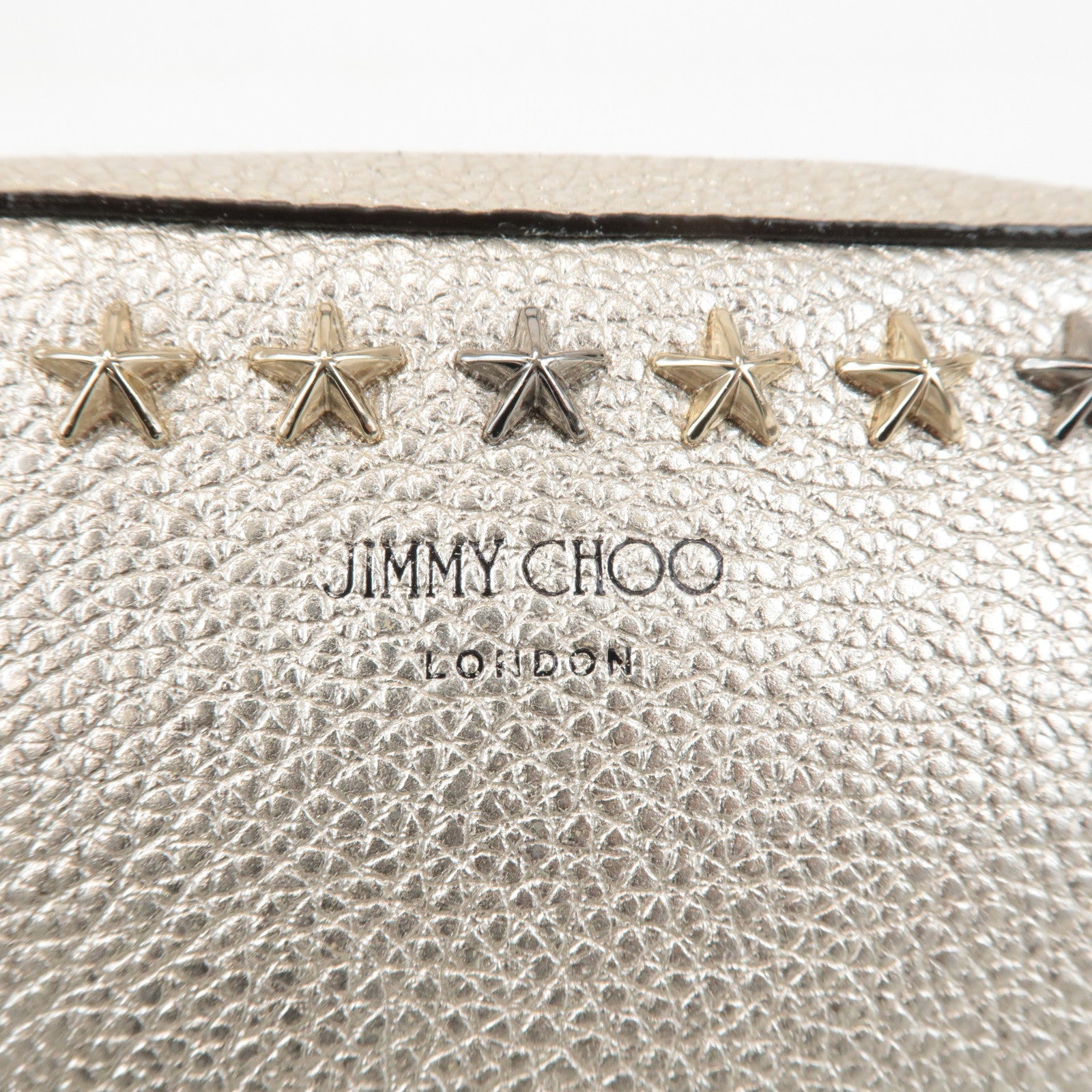 JIMMY CHOO Leather Studs Small Shoulder Bag Silver