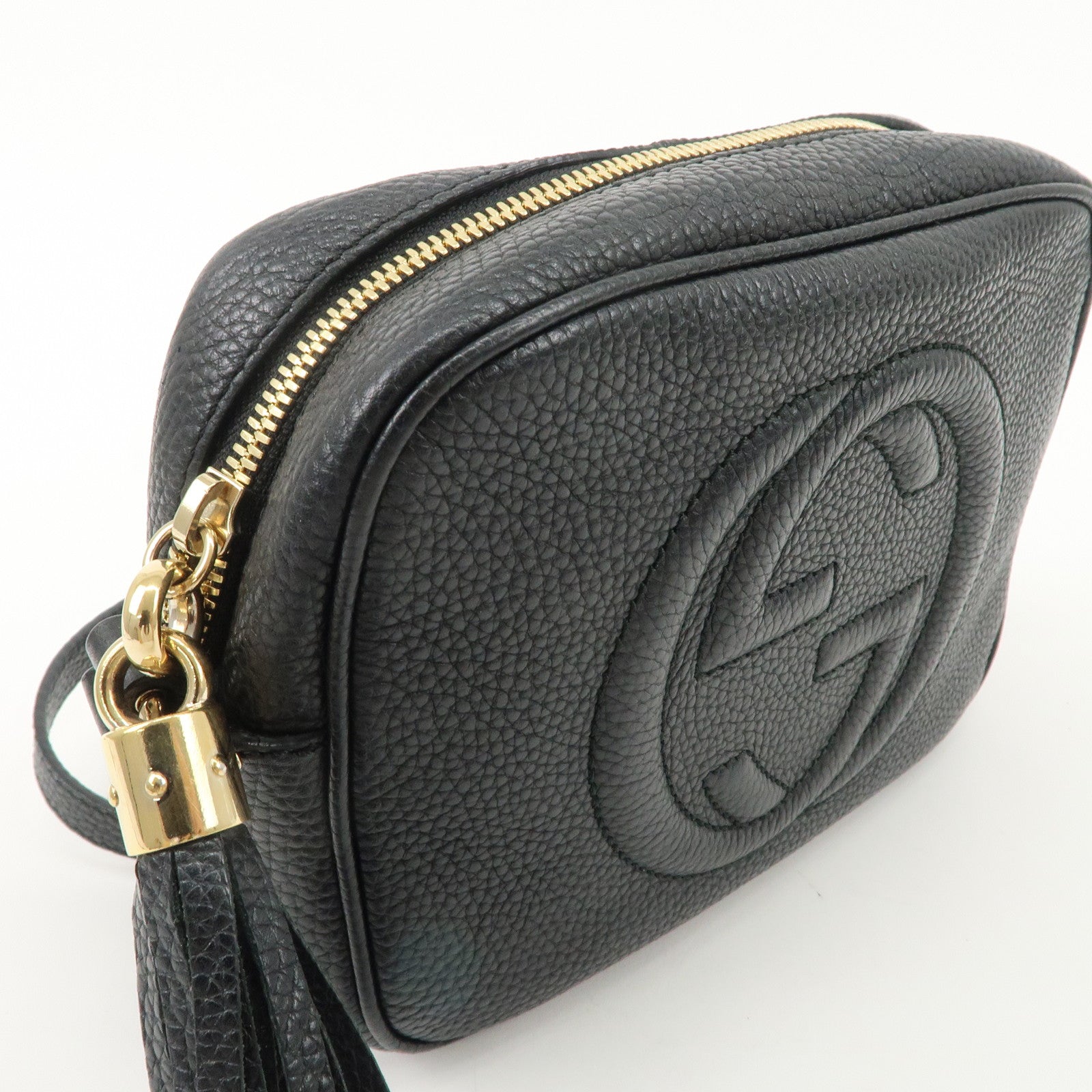 GUCCI SOHO Leather Small Disco Shoulder Bag Black 308364 Used