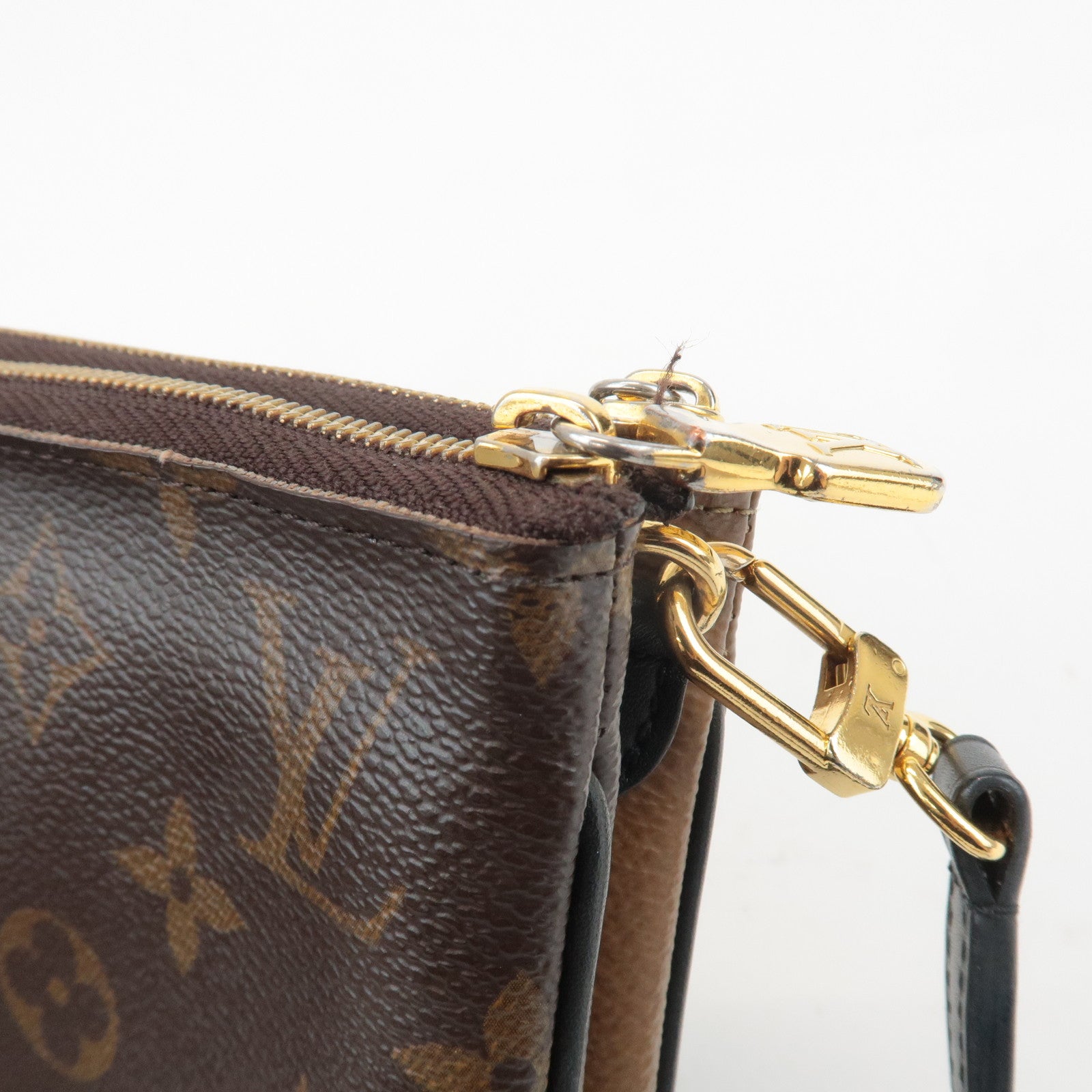 Louis Vuitton Monogram Reverse Pochette Double Zip Bag M69203