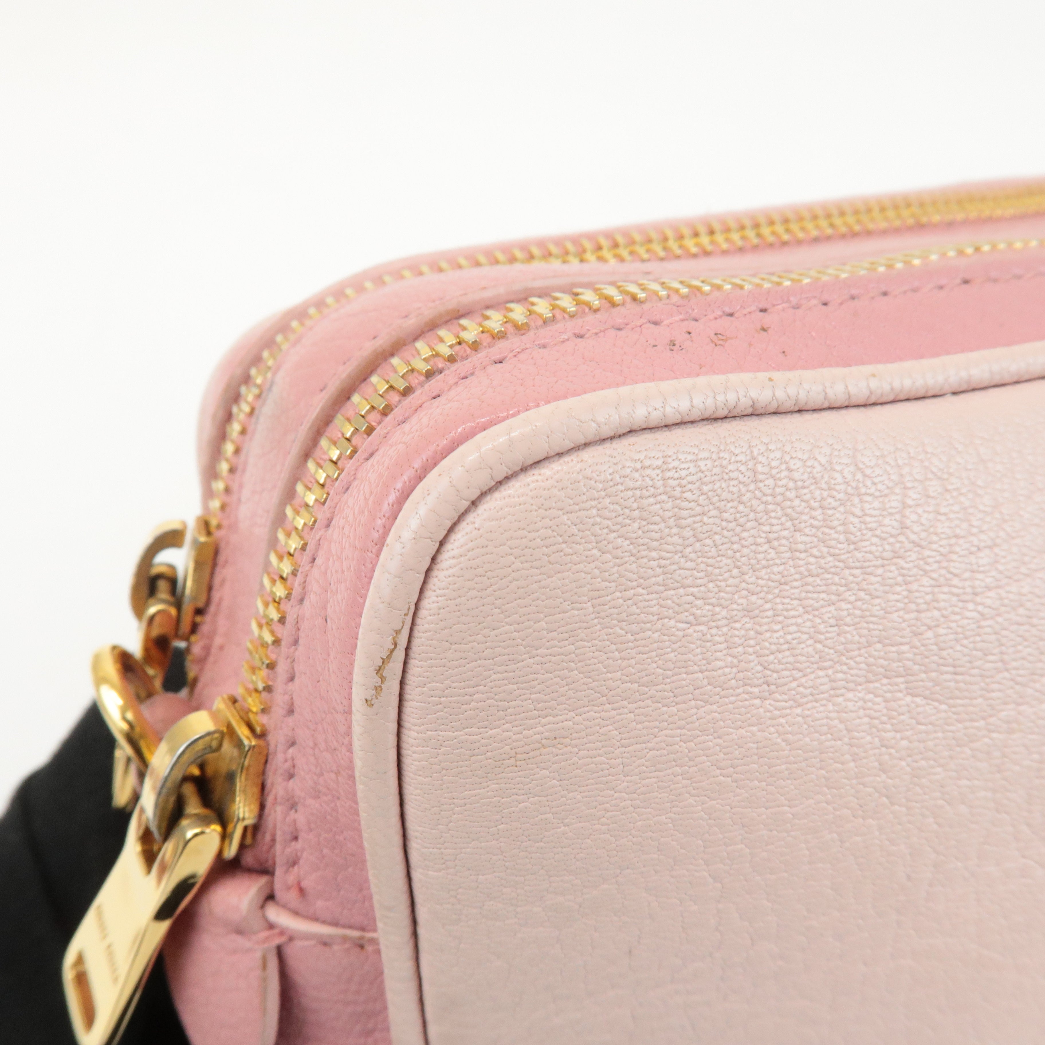 MIU MIU Leather Shoulder Bag Hand Bag Pink Light Pink Used