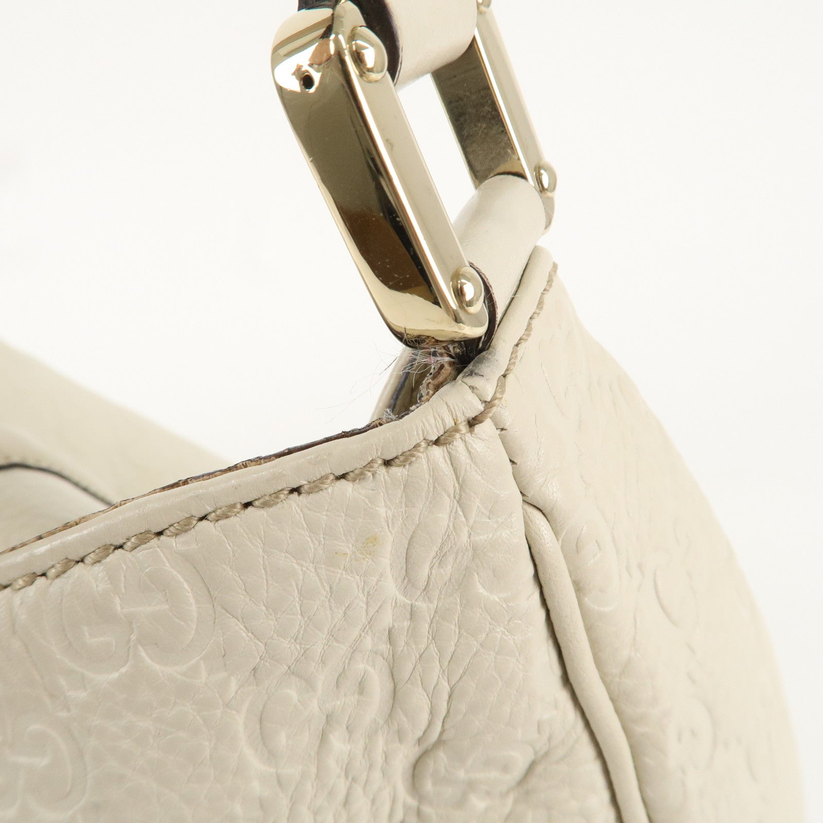 GUCCI Guccissima Leather Shoulder Bag Hand Bag Ivory 233604