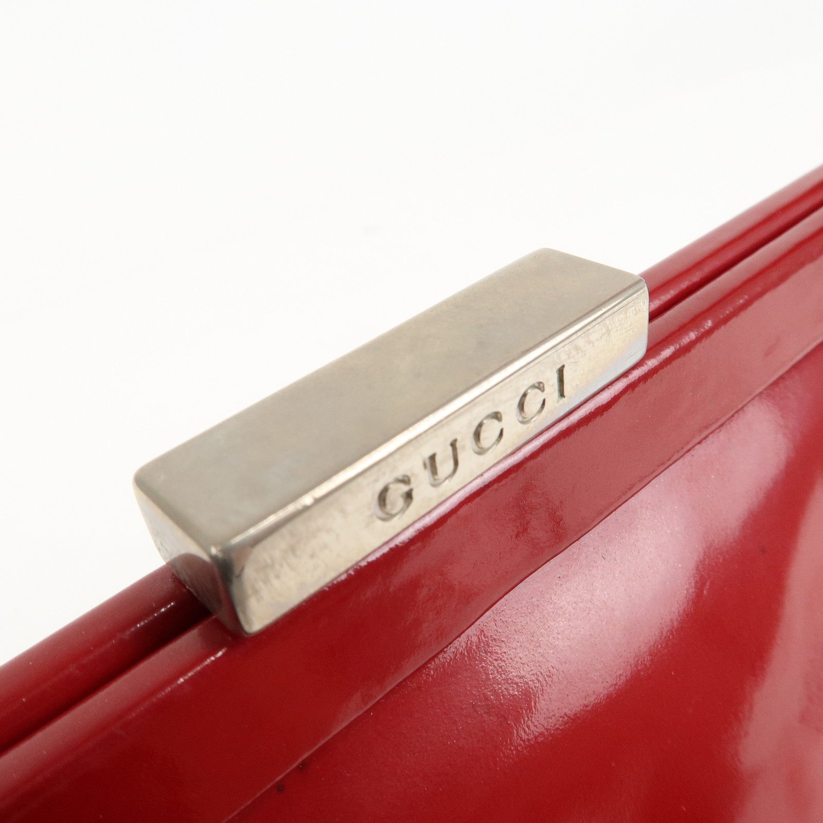 GUCCI Patent Leather Shoulder Bag Hand Bag Red 000 781 0301 Used