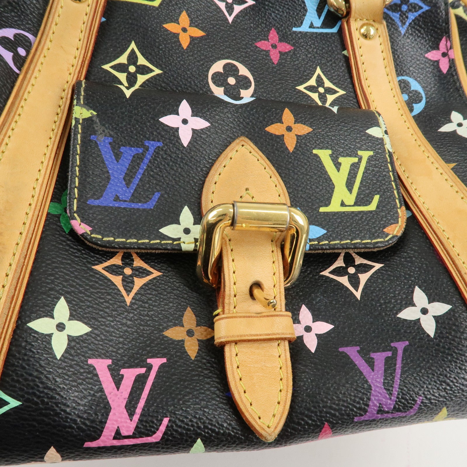 Louis Vuitton Monogram Multi Color Priscilla Hand Bag Noir M40097 Used