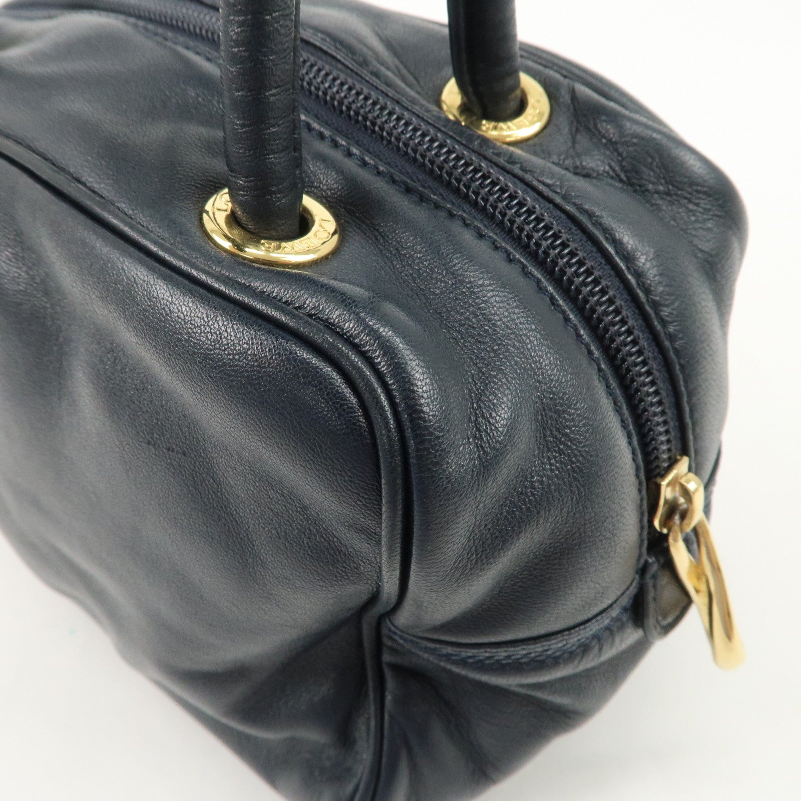 LOEWE Anagram Leather Mini Hand Bag Navy