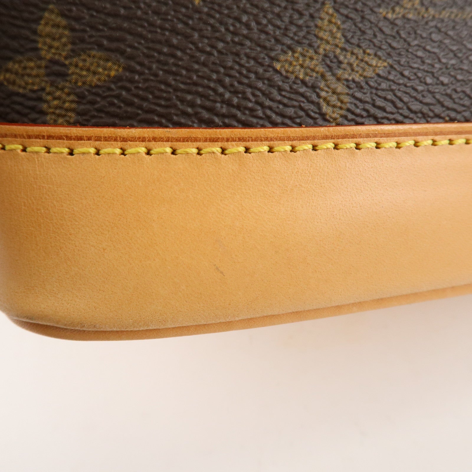 Louis Vuitton Monogram Alma Hand Bag Brown Gold Hardware M51130