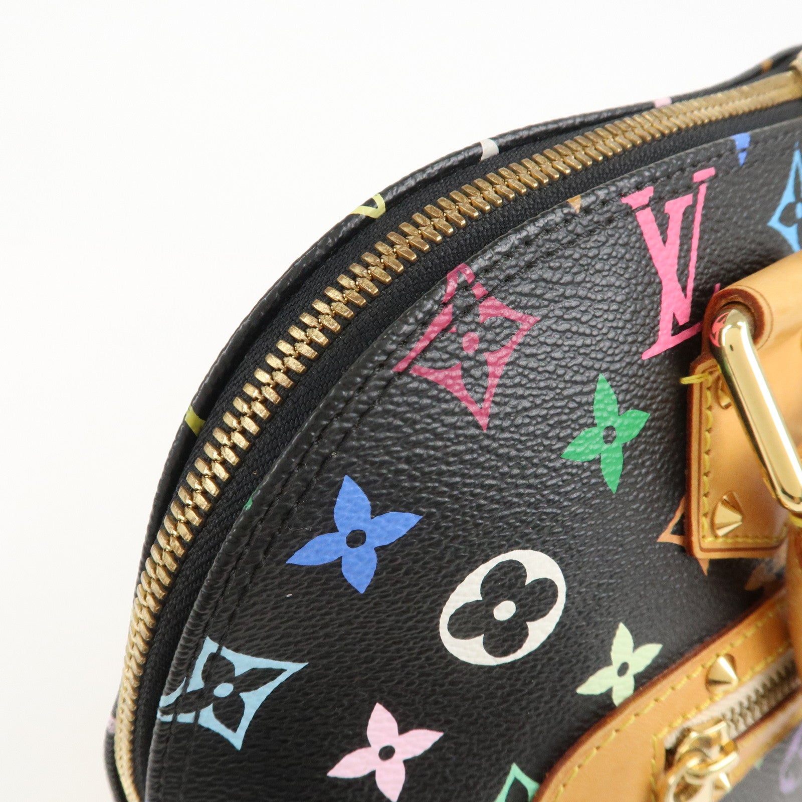 Louis Vuitton Monogram Multicolor Alma Hand Bag Noir M92646 Used