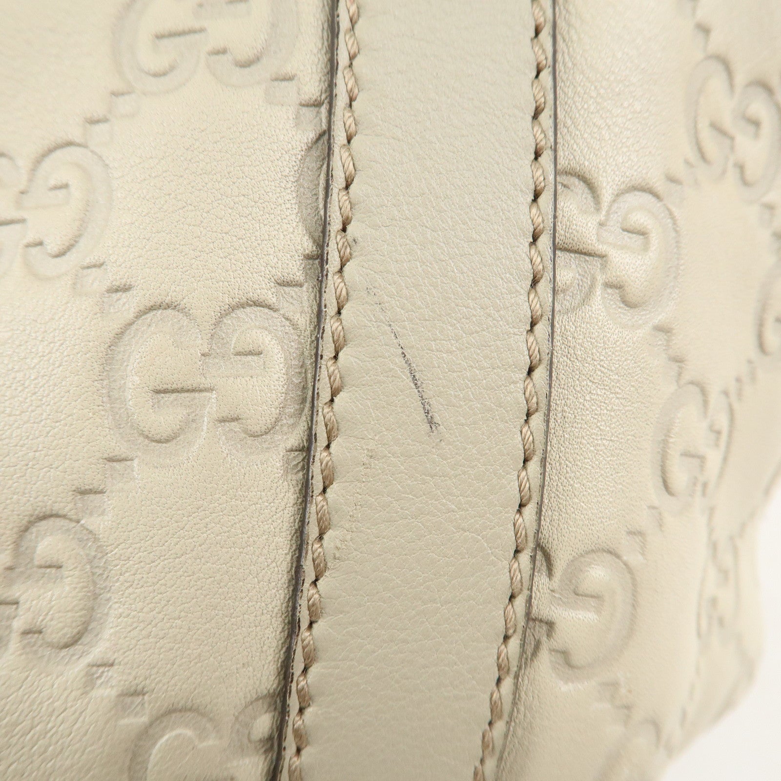 GUCCI Abbey GG Canvas Leather Shoulder Bag Ivory 211983 Used