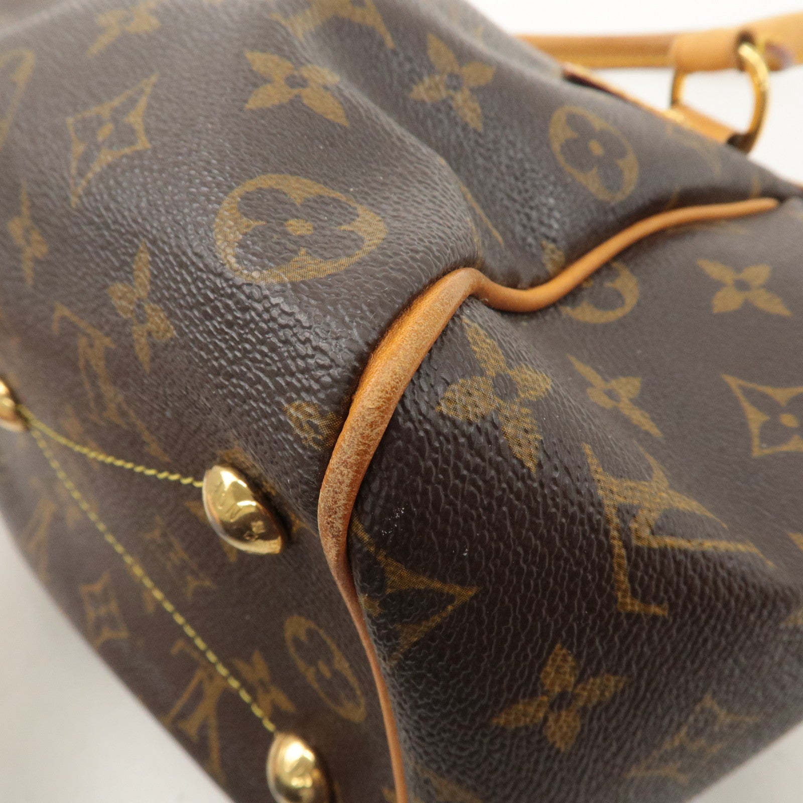 Louis Vuitton Monogram Tivoli PM Hand Bag Brown M40143