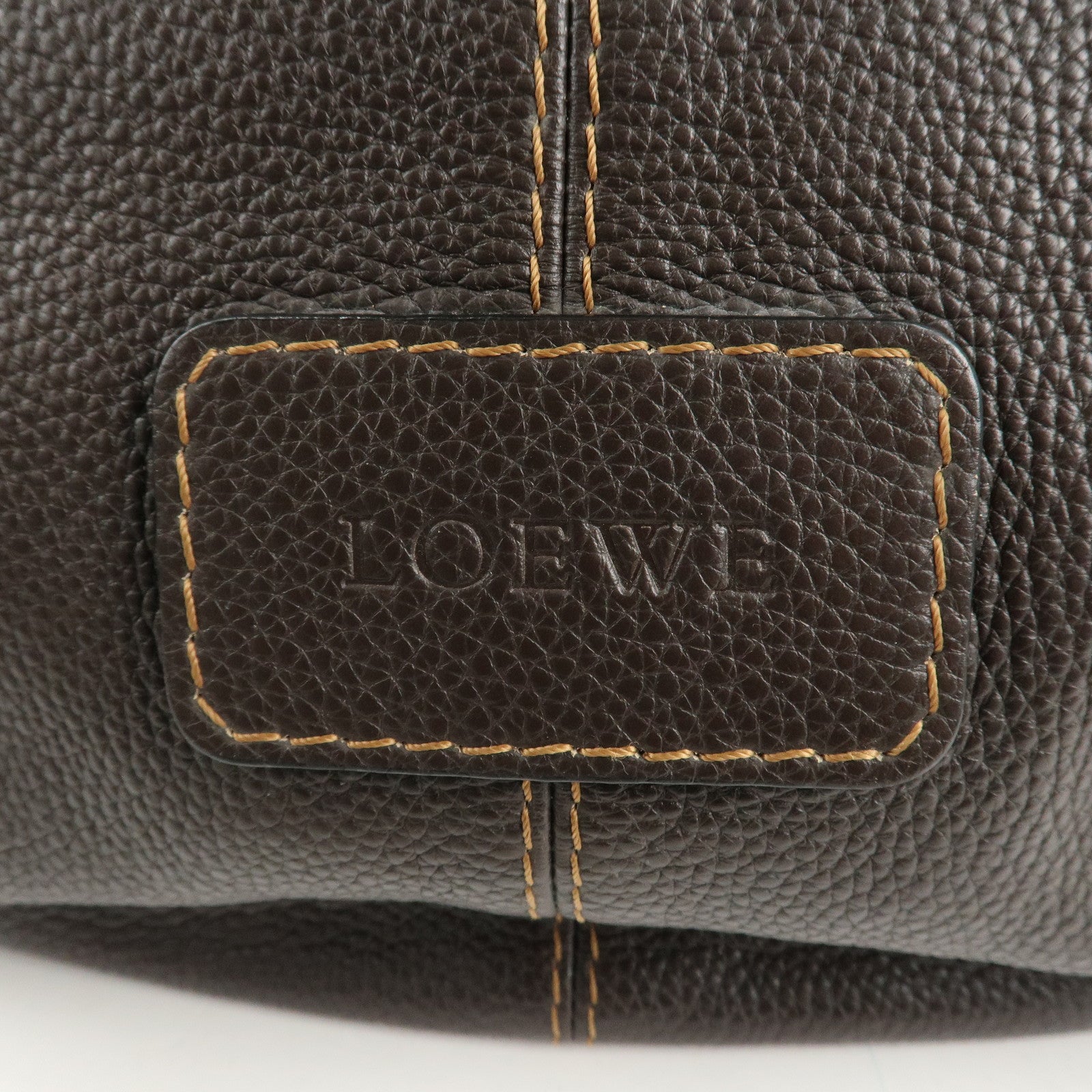 LOEWE Leather Shoulder Bag Hand Bag Brown Used