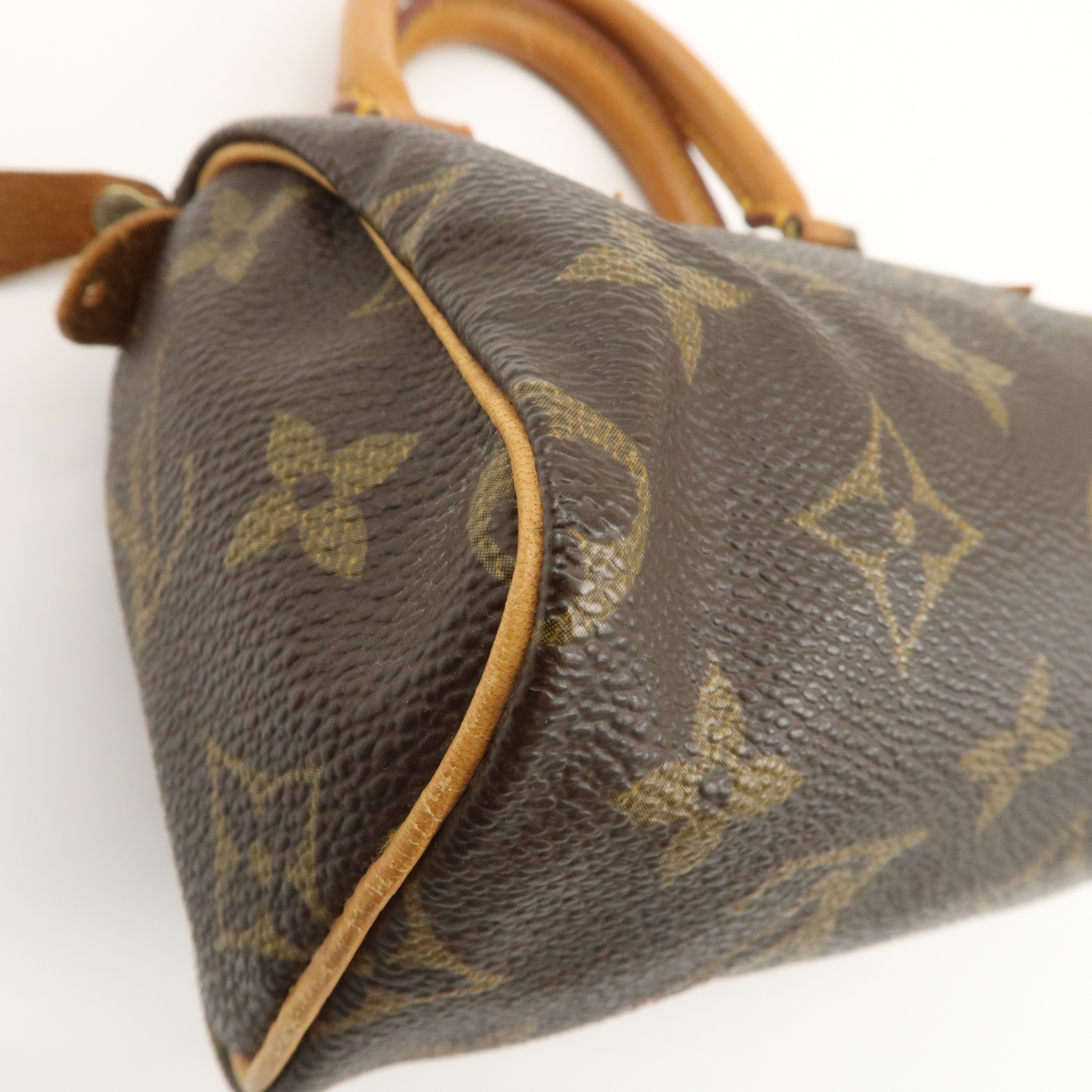 Louis Vuitton Monogram Mini Speedy Hand Bag Brown M41534 Used