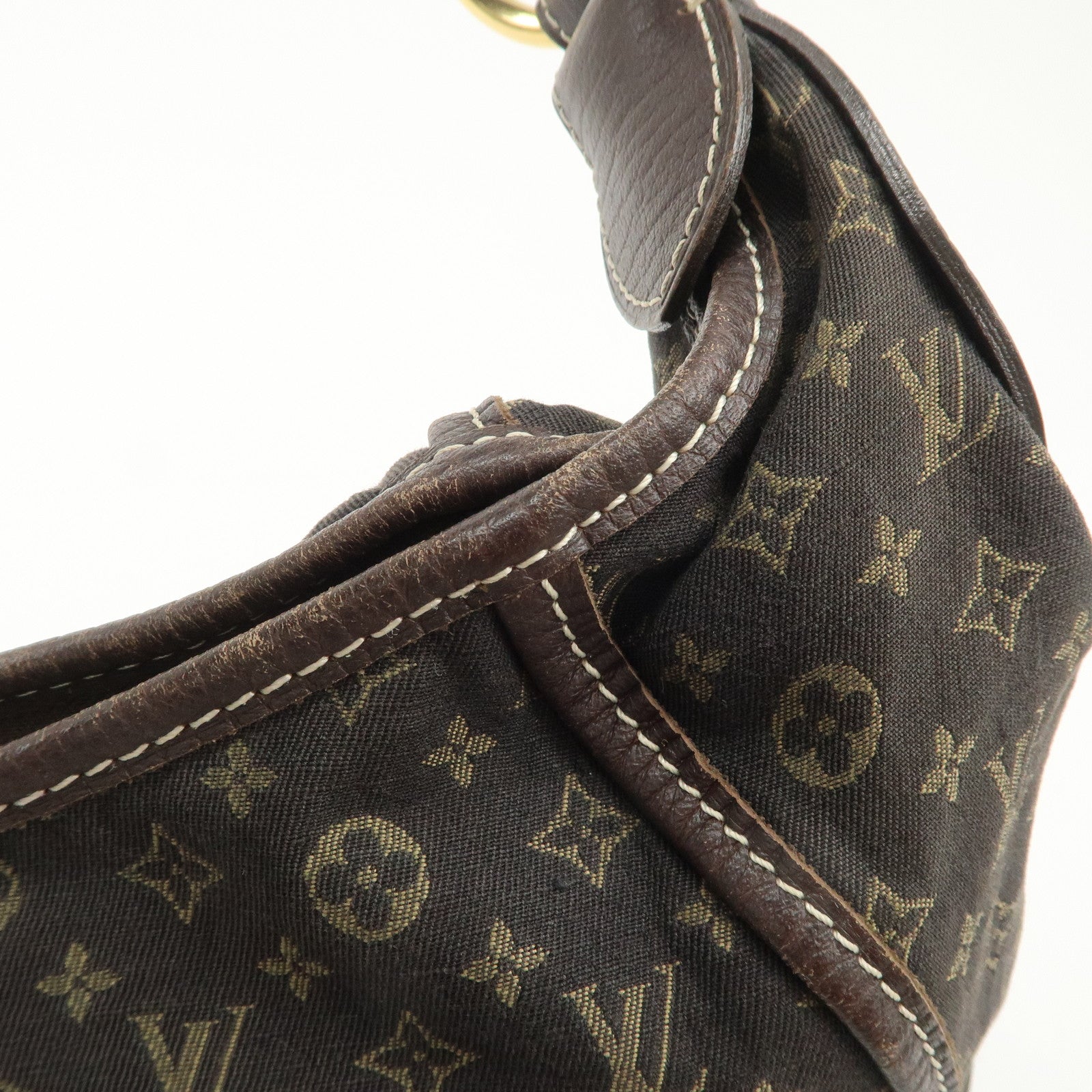 Louis Vuitton Monogram Mini Lin Manon MM Shoulder Bag Ebene M95619 Used