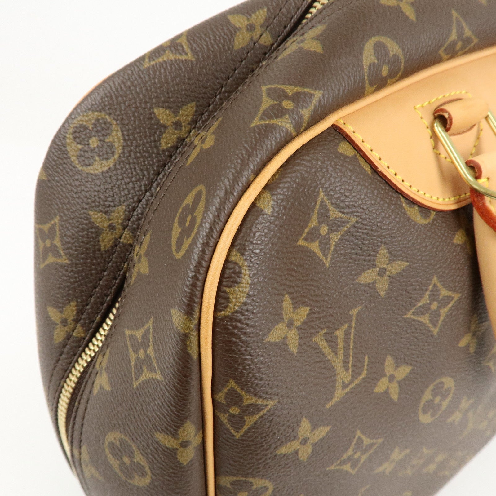 Louis Vuitton Monogram Deauville Hand Bag Brown M47270 Used